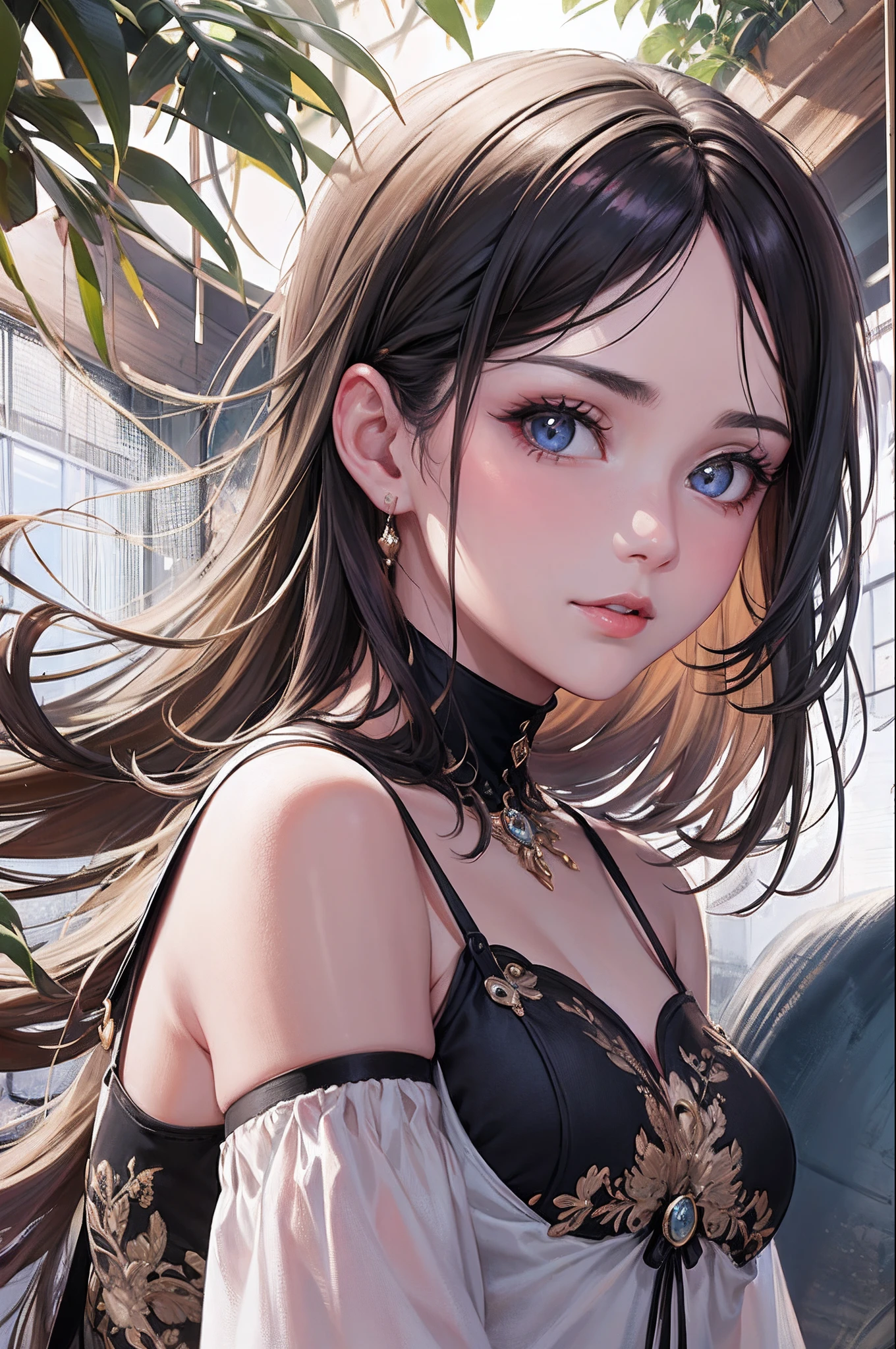 (masterpiece),(best quality:1.0), (ultra highres:1.0), detailed illustration, portrait, detailed, girls, detailed beautiful skin, face focus,dim light,grim theme,small waist