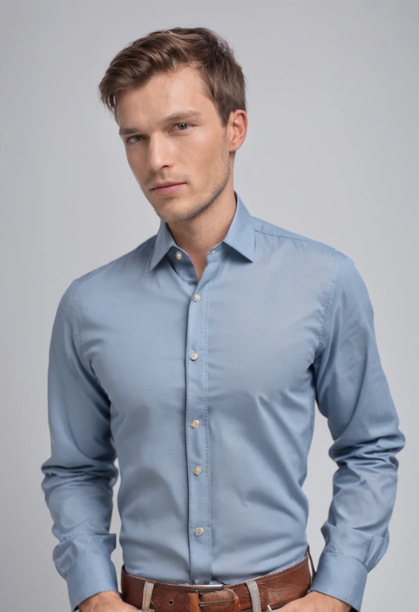 Homem de camisa azul posando para foto, camisa cinza, vestindo camisa, vestindo uma camisa azul clara, vestindo uma camisa clara, button - up shirt, camisa bege elegante slim, camisa bordada, Alejandro, camisa azul, basic, vestindo uma camisa, cinza plano, camisa, Detalhamento sutil, vestir camisa bege, camisa azul escura, summer shirt
