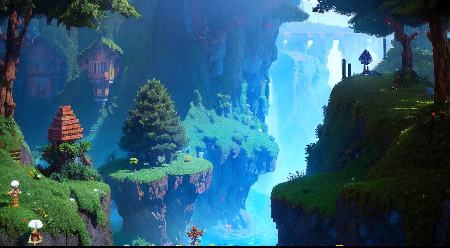 pixel game,scenography,fantastical scenes,Puppet Adventures, Pixel art #pixelart