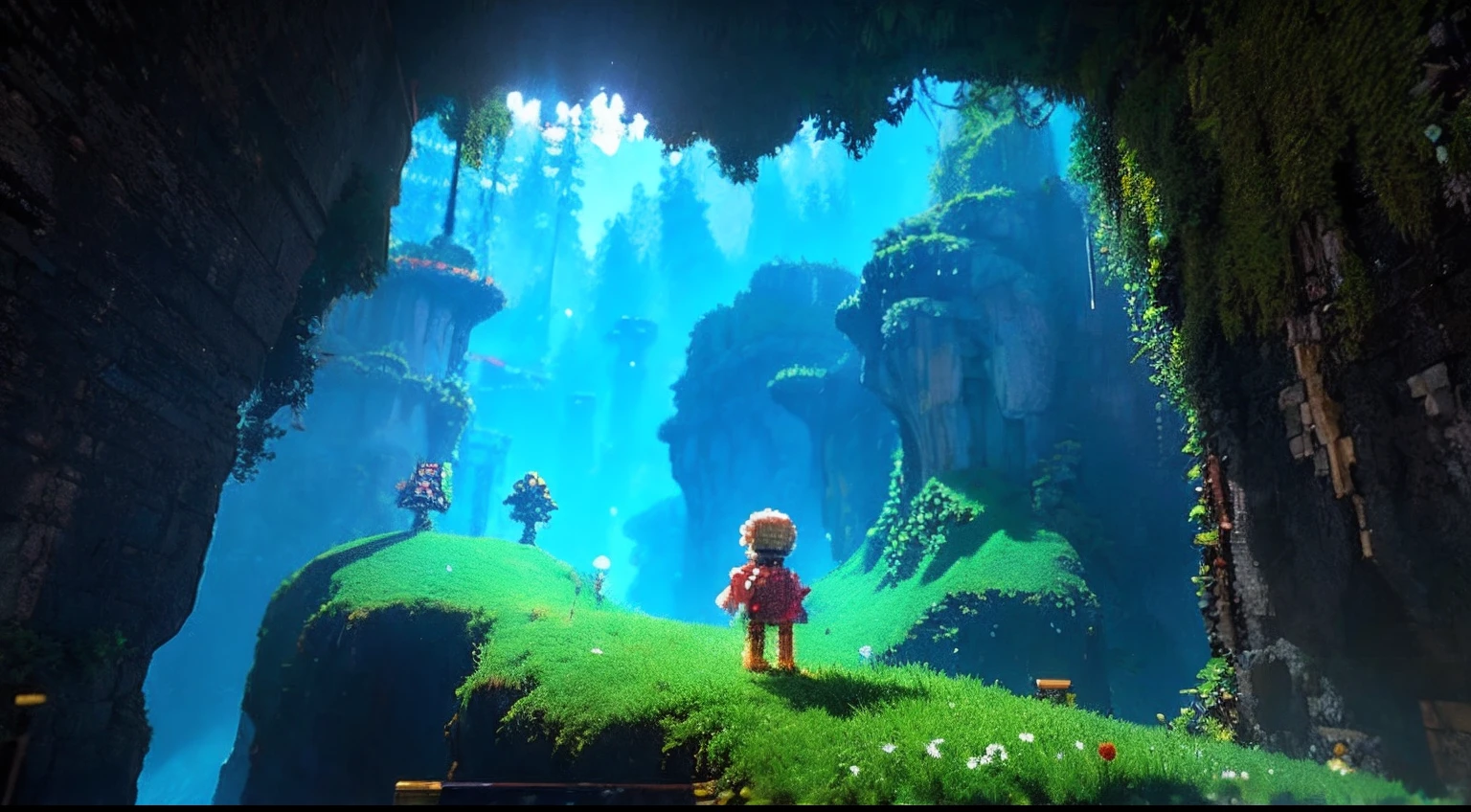 pixel game,scenography,fantastical scenes,Puppet Adventures, Pixel art #pixelart