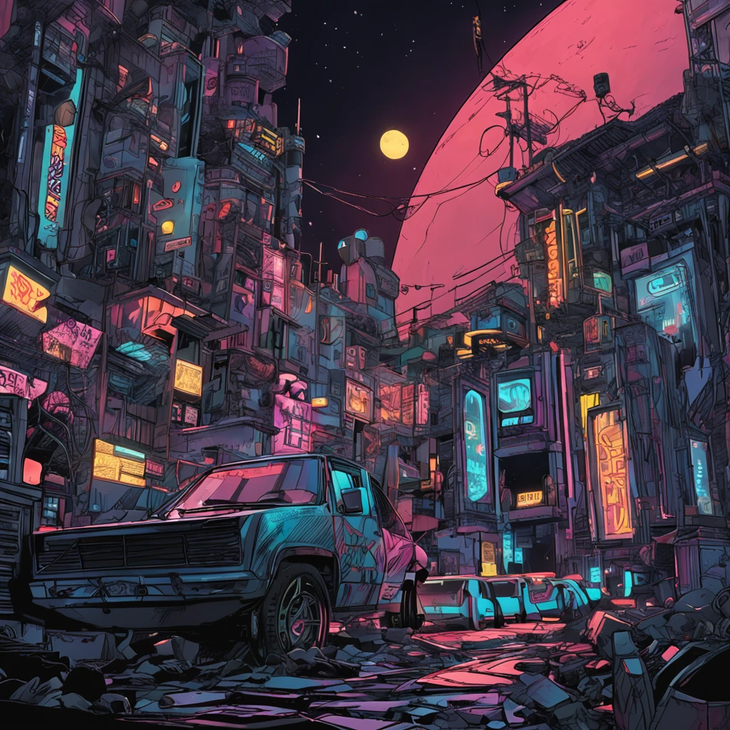 Pretty Girl Shrine Dark Night Cyberpunk