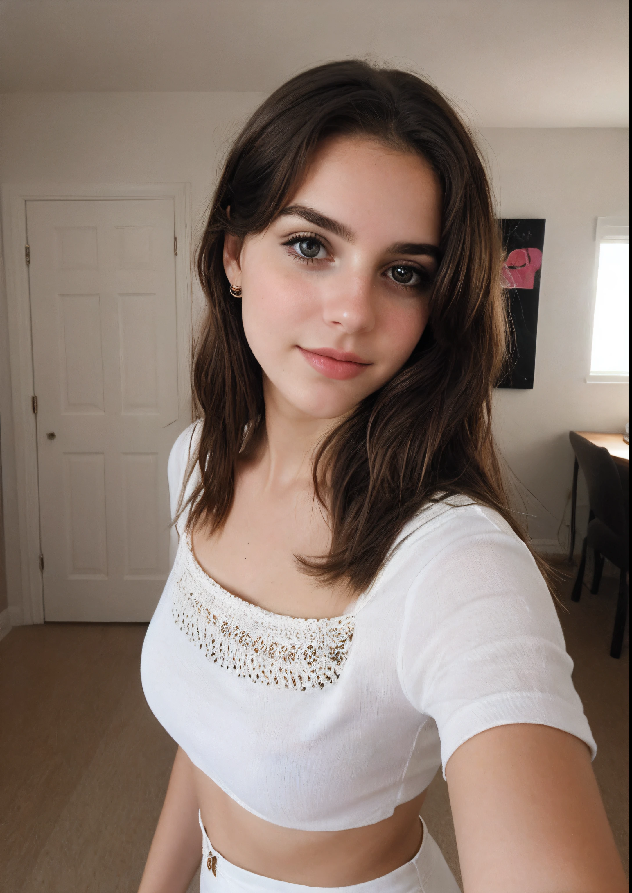 a selfie of a pretty young woman, taken with iphone camera