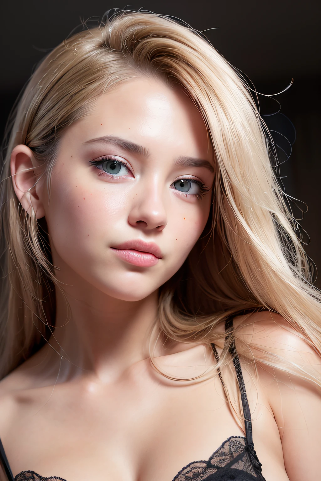 (realistic, photo-realistic:1.37),(8k, RAW photo, best quality, masterpiece:1.2), cute, ultra-detailed,heart-shaped pupils,physically-based rendering, ultra high res, kodakvision color, shot on Arricam LT Camera, bokeh, sharp focus,
looking at viewer,photorealistic,realistic, solo, photorealistic, best quality,extremely detailed face,extremely detailed eyes and face, beautiful detailed eyes,absurdres, incredibly absurdres,haunting smile,Messy hair, floating hair, ,