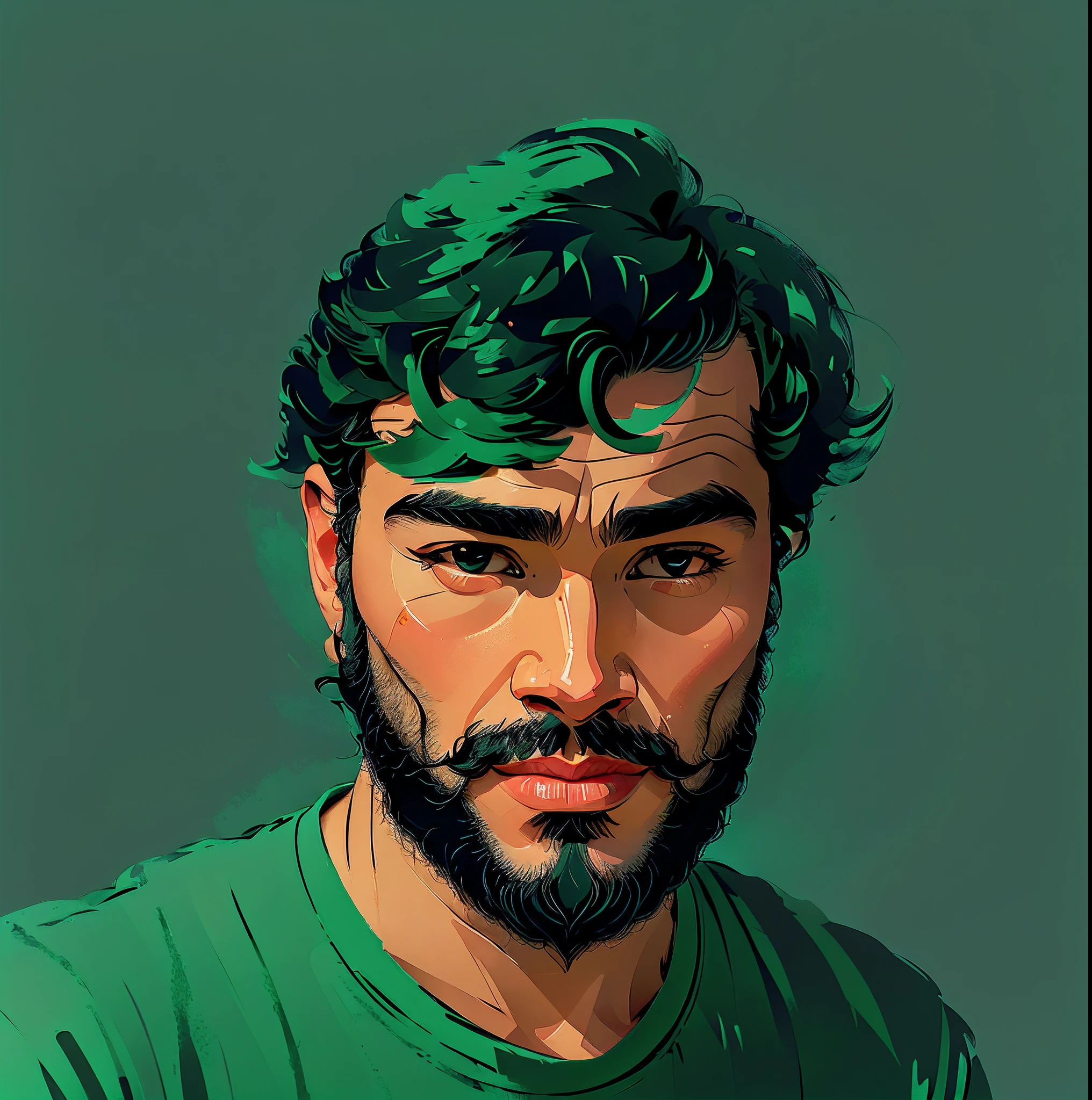 in the style of 0mib, pastelvectorai, there is a man with a beard and a green shirt, without beard, with a small beard, without beard and mustache, 8k selfie photograph, with accurate face, with no beard, jayison devadas, with a full black beard, an afghan male type, very very low quality picture, short beard, facebook profile picture, ayan nag, good looking face,