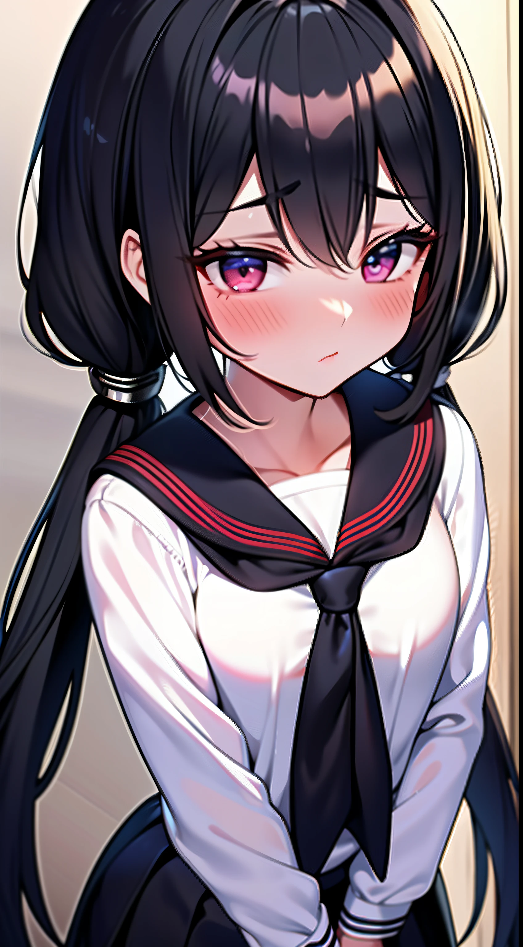 （（top-quality，16k，tmasterpiece：1.3）），Beautiful Women in Perfect Shape：1.3，(Loli) , (Small breast) , (Little Girls) , (Black hair) , (Blushing face) , (Twin tail hair) , (School girl uniform)