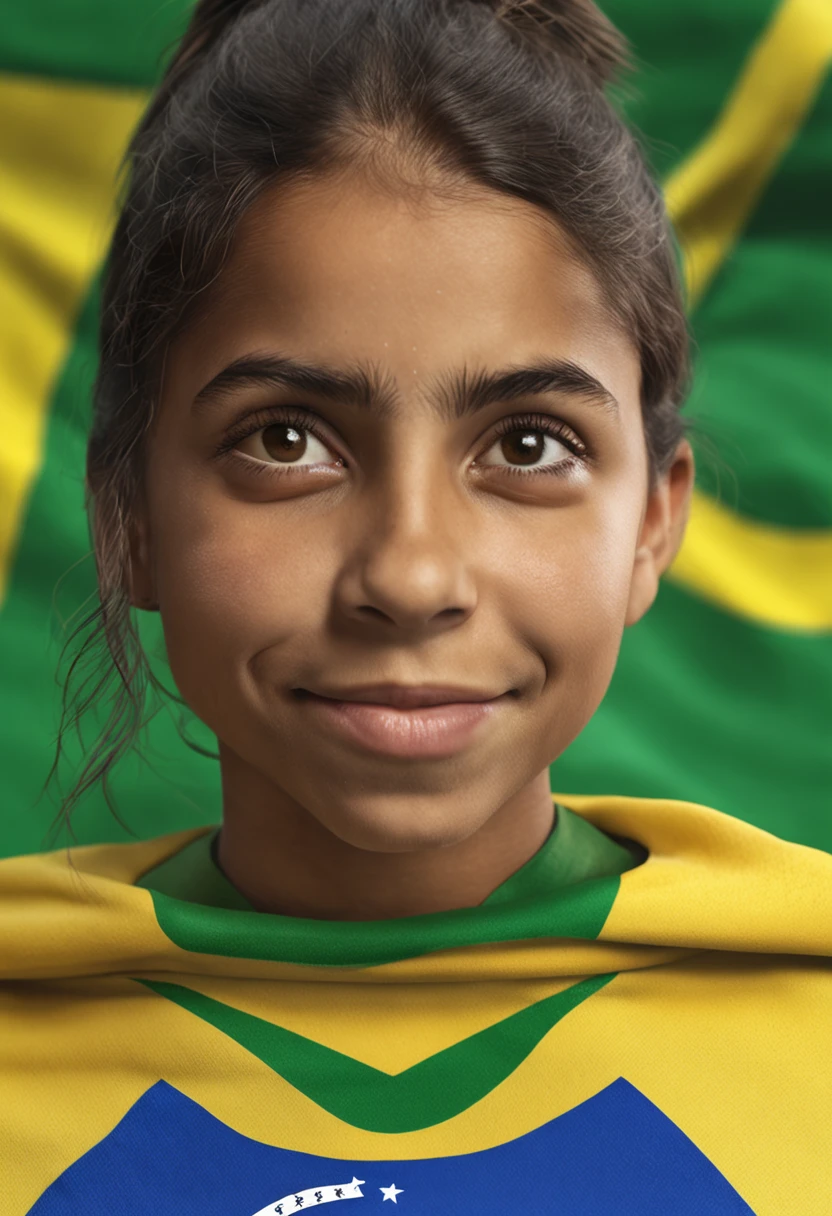 garota brasileira segurando a bandeira do Brasil chorando Corpo inteiro como，ULZANG-6500-V1.1, (Foto RAW:1.2), (fotorrealista:1.4), menina detalhada bonita, olhos e rosto muito detalhados, belos olhos detalhados, super detalhado, high resolution, Very detailed, melhor qualidade, master piece Brazilian girl holding the flag of Brazil crying
