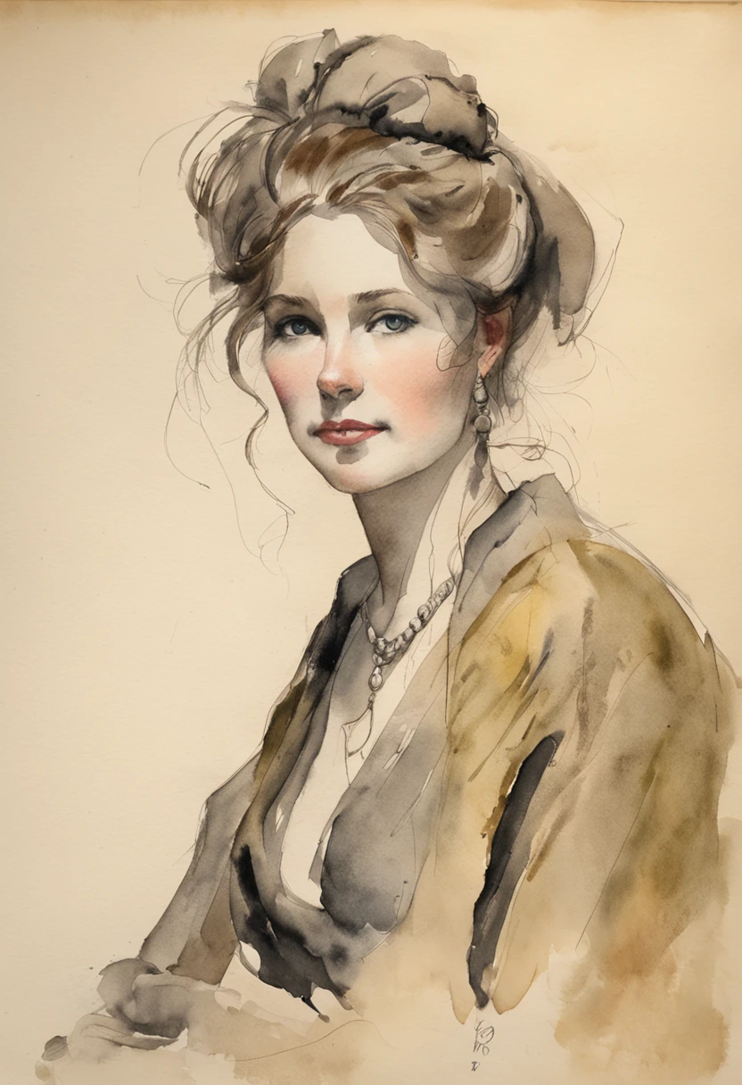 a drawing of a woman, colant, litle clothes, a charcoal drawing by William Twigg-Smith, CGSetnation, Figurative Art, watercolor, color drawing, dynamic pose, full body, aquarel and ink