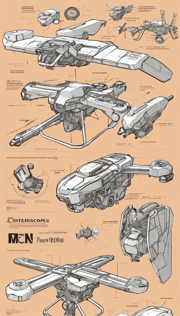 Quadcopter UAV,Has a fifty percent mecha style,Product design drawings,Advertising design,illustration,Thrilling battles,high aerial shot,Flight stability,Changeable perspectives,detail-rich,Bird's eye view,Unique perspective,Dynamic graphics,Full of technology,Amazing。