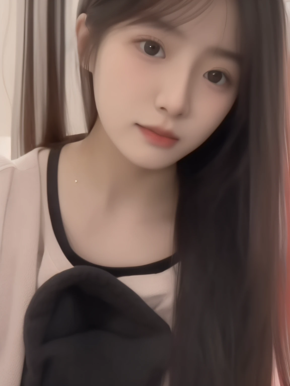 a close up of a woman with long hair posing for a picture, Korean girl, 18 years old, 2 2 years old, 19-year-old girl, 1 6 years old, Chinese girl, young cute wan asian face, 21 years old, xintong chen, wenfei ye, 2 7 years old, young and cute girl