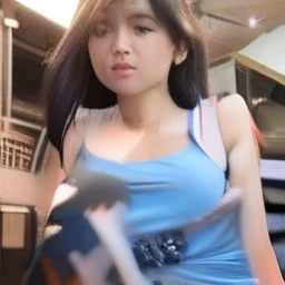a smile,Alaf Asian woman in blue top and jeans、pose for photo、Blue tight t-shirt、Low-cut tank top、Violet tight tank top、gorgeous young korean woman、Wearing a tight shirt、cute top、Wearing a low-cut top、Wearing a tank top、a Korean girl、Tight shirt、Wearing a tank top、Wearing a tank top、beautifull asian girl ever、cleavage of the breast