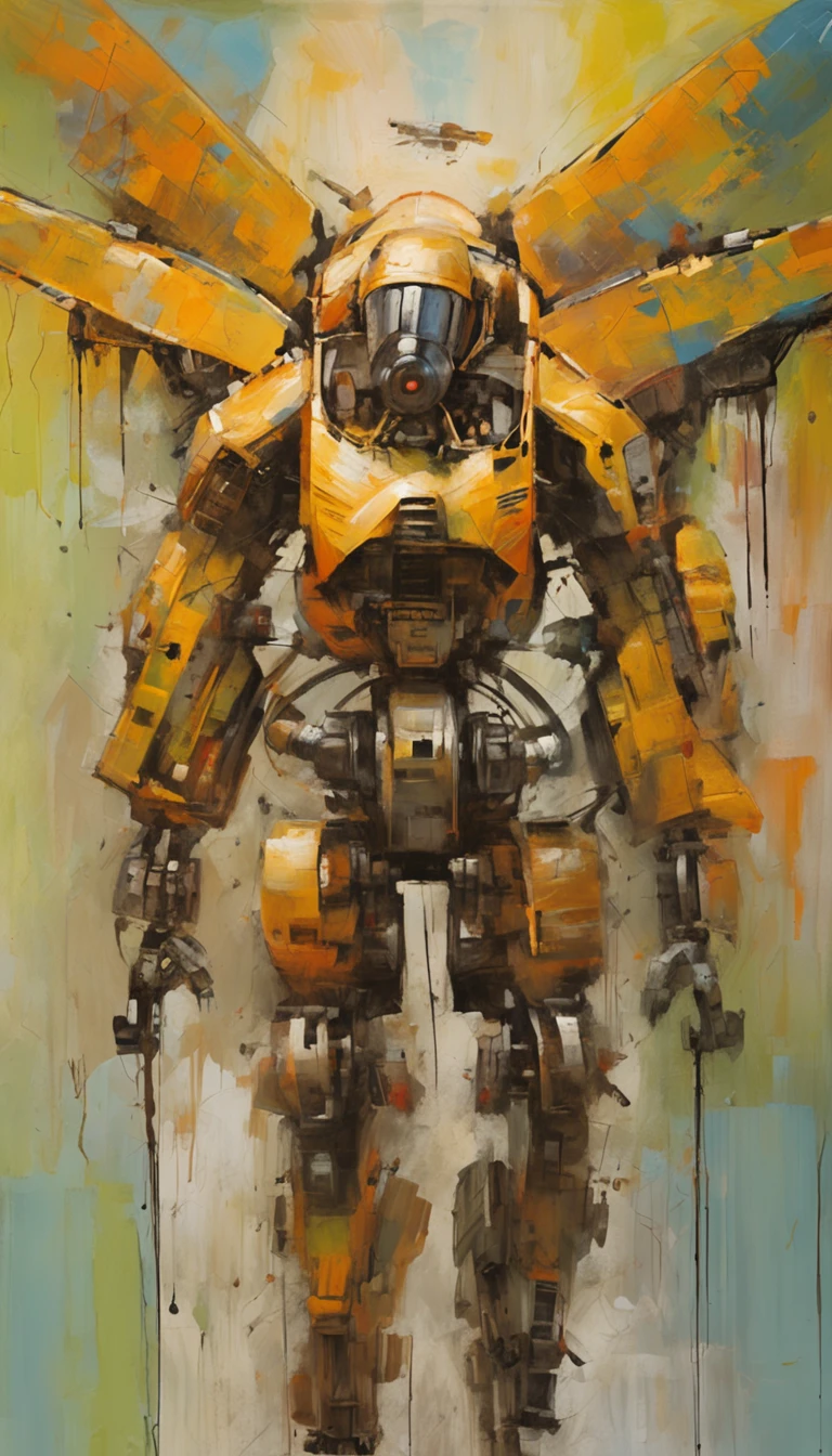 Quadcopter UAV,in mecha style,illustration,Thrilling battles,Flight stability,Unique perspective,Dynamic graphics,Full of technology,Amazing。