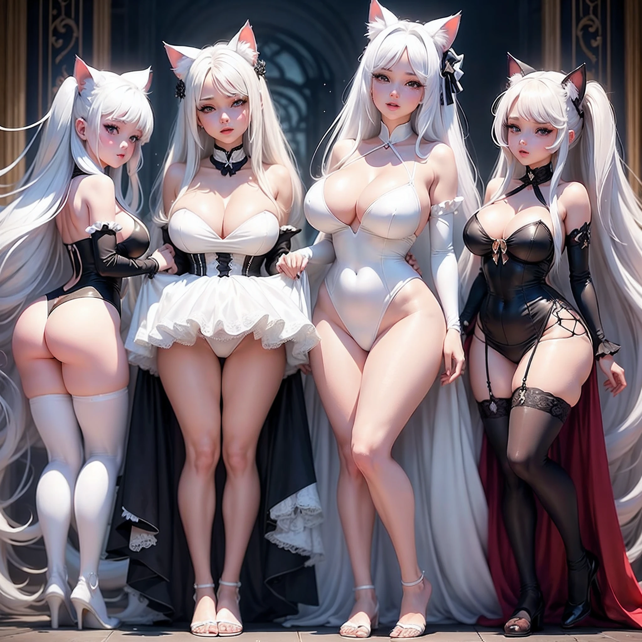 Cat Girl Beauty Big Tits White Liquid Open Legs Long Hair White Hair Bikini Ecstatic Pleasure Shame Sadness Tanga Prom Dress Tail Maid Feather Twins Sisters Parent and Child Close Contact