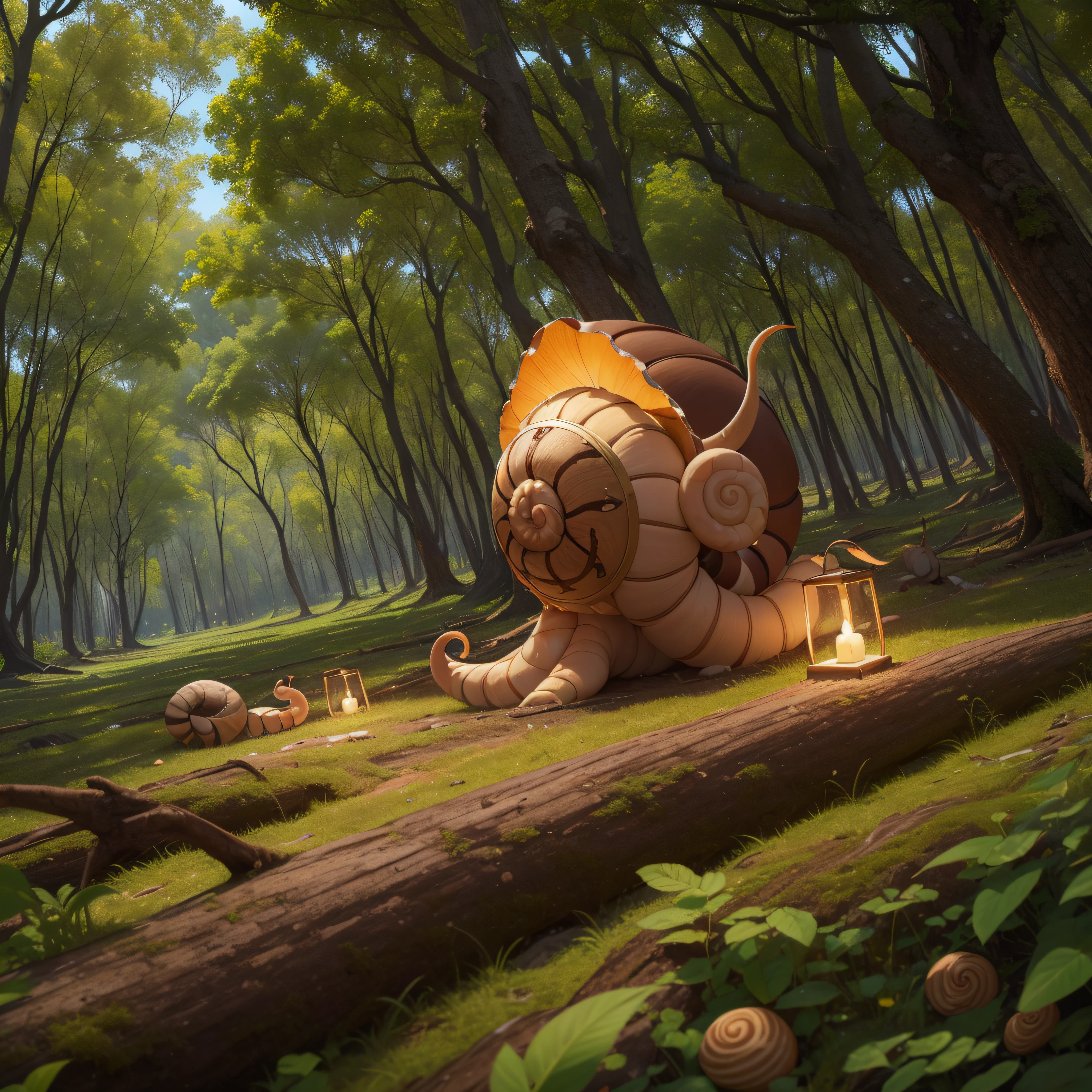 (extremadamente detallado, obra maestra, La mejor calidad, foto antigua, principios de siglo) latex, snail, una linterna directa lo ilumina, bosque de noche. plano cercano. sangre por el suelo.