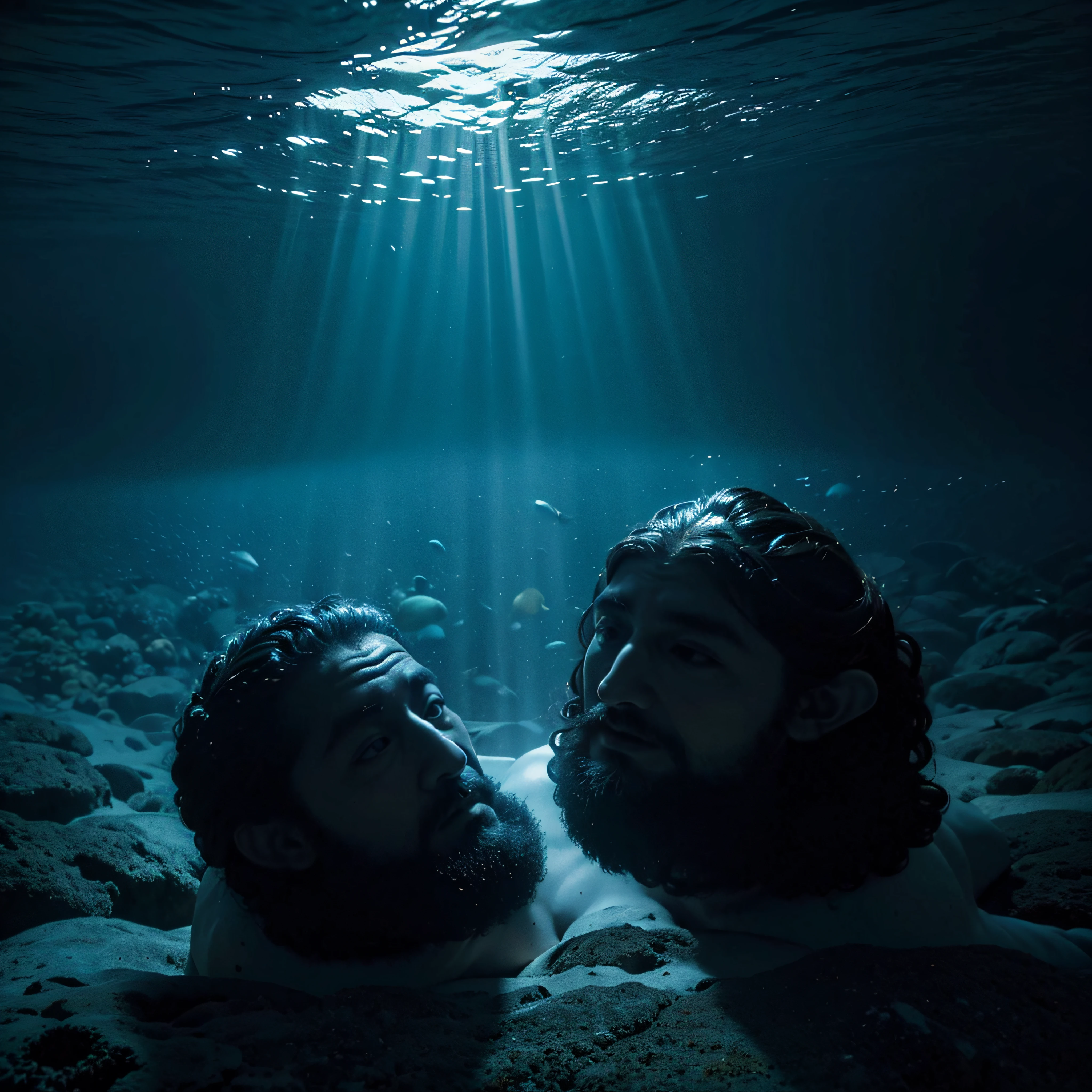 mermaid troops found poor men and drag him deep towards the center of the river thinking that he has killed their beautiful princes,