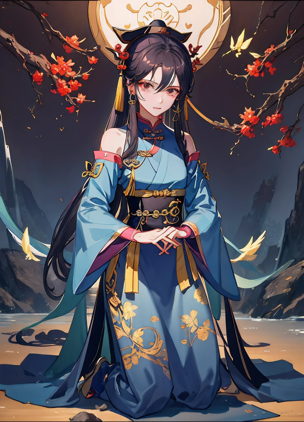 Kizi,shackle,binding,锁链,BDSM,kneeling down,Leaky urine with love in the eyes