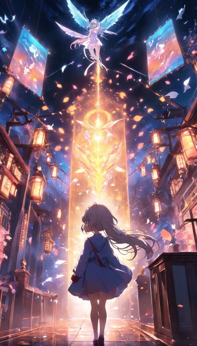 dream magical,scenecy,extreme light,The girl's back