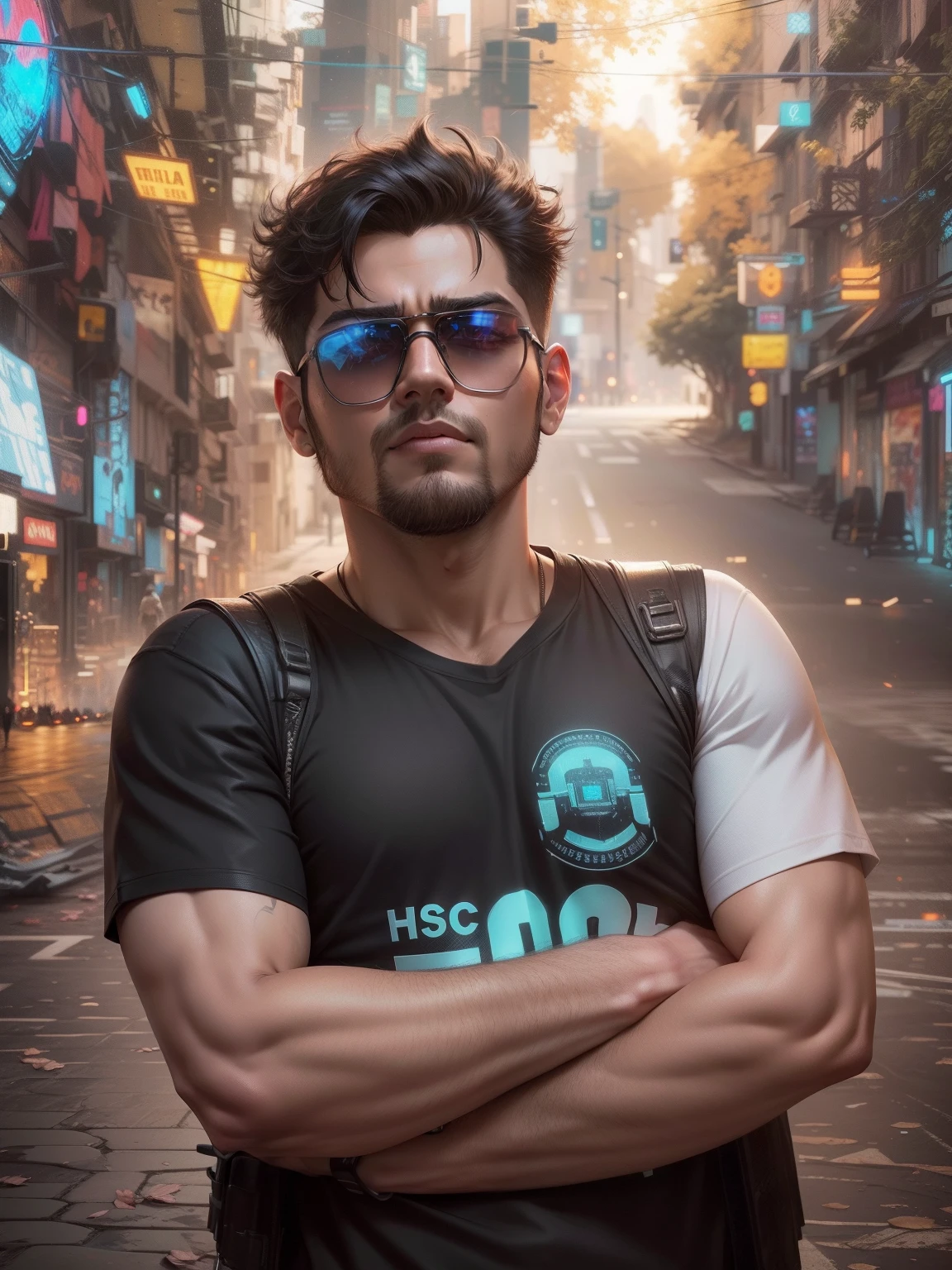 Change background cyberpunk handsome boy. Realistic face ultra real