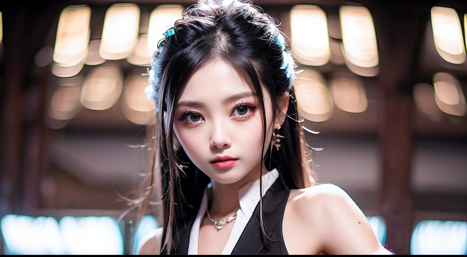 Oriental style lawyer,Black ponytail,Metal-rimmed glasses,Double eyelids, largeeyes,Work with a MacBook