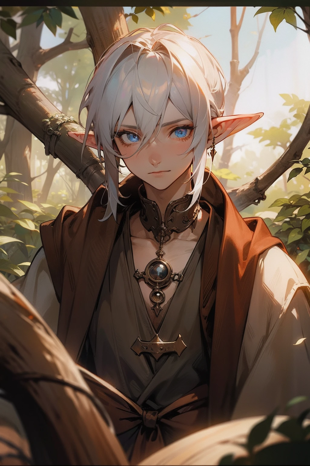 elvish male people twinks {{ember}} steampunc silber hair verd s eyes Tight look I have a bow the woods