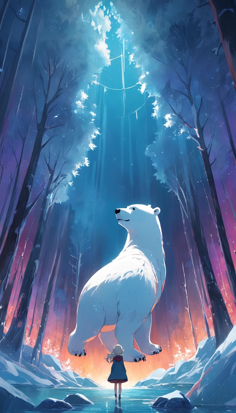 evening light,dream magical,Far North,Frozen World,Polar bears