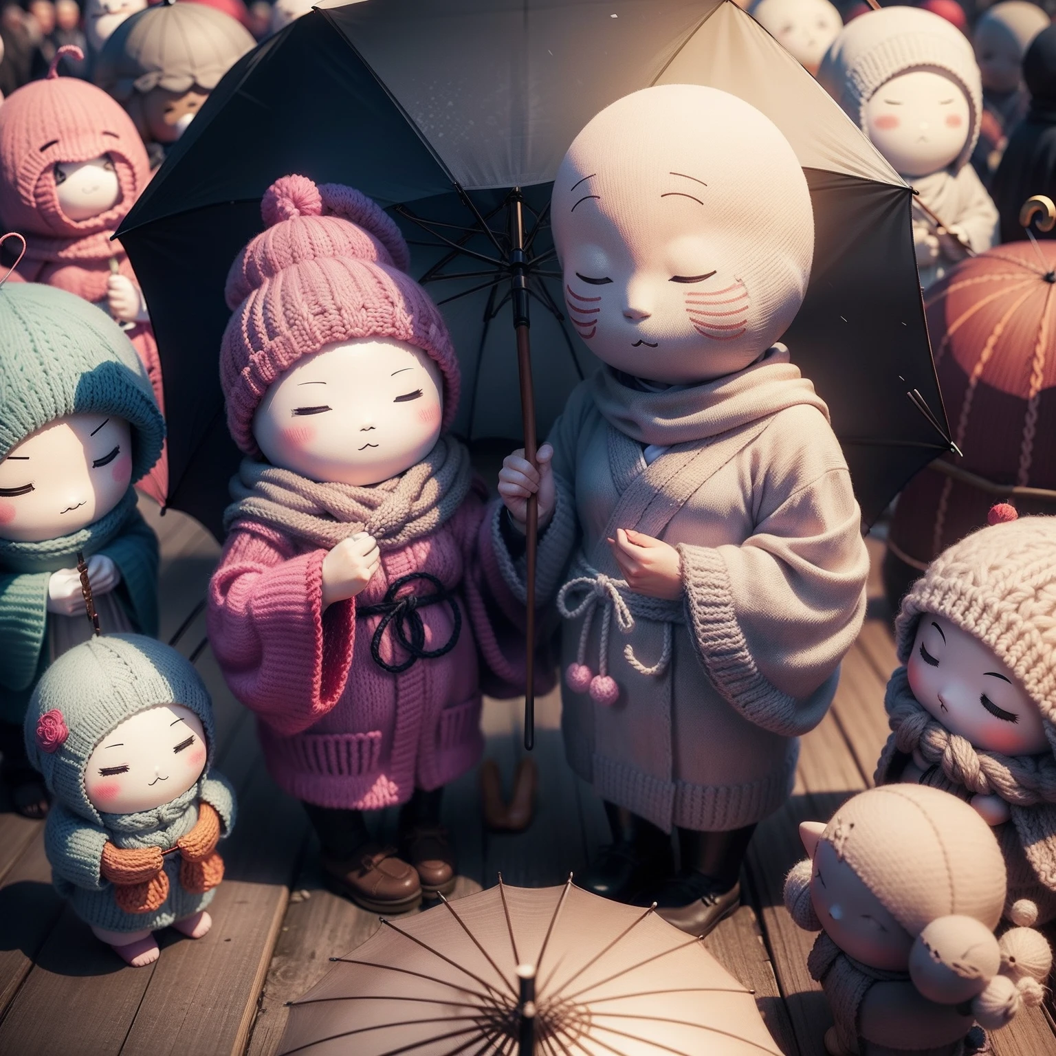 Knitting umbrella、Jizo