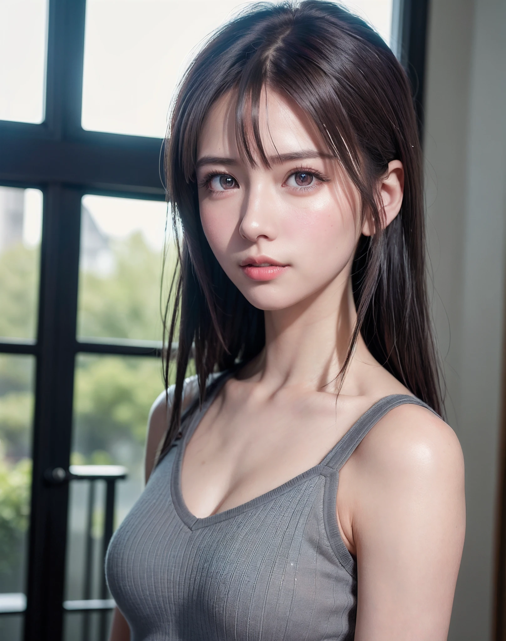 top-quality、8K Masterpiece、超A high resolution、(Photorealsitic:1.3)、Raw photo、1人、silver white hair、poneyTail、glowy skin、1 super beautiful college girl、((super realistic details))、portlate、globalillumination、Shadow、octan render、8K、ultrasharp、highly intricate detail、Realistic light、CGSoation Trends、Beautiful eyes、radiant eyes、Facing the camera、