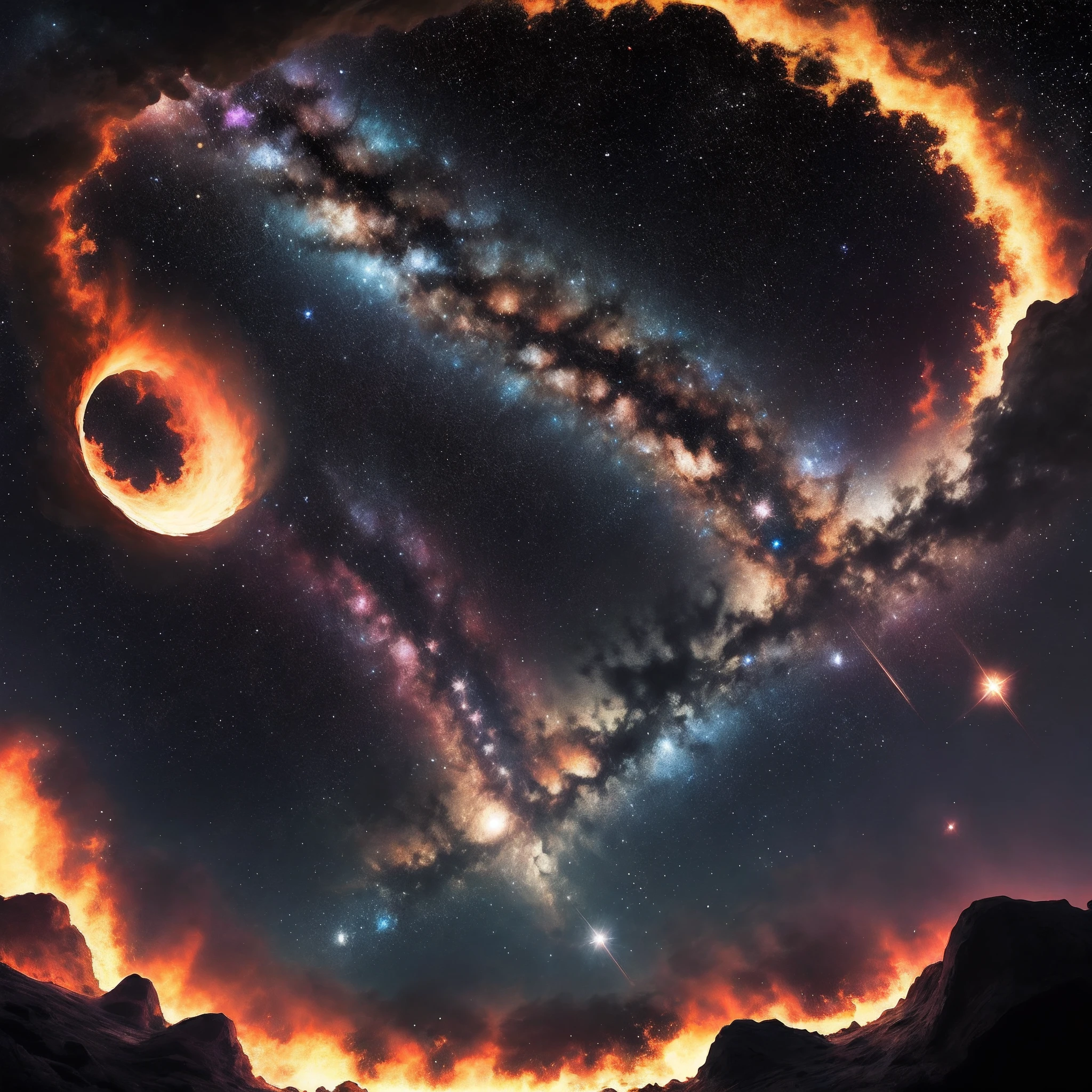 starrysky,kosmos,black hole,stars