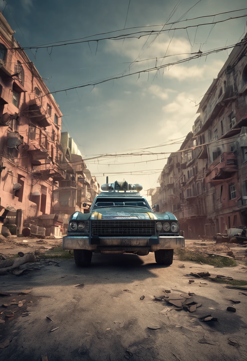 Crocodile police car, epic realistic, ((((High-density imagery)))), ((((pastel colour)))), heavy metal,depth of fields,high detal