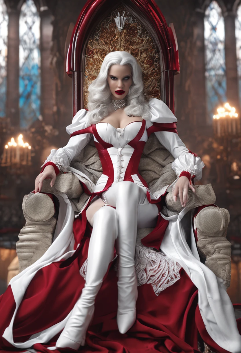 1girls sally whitemane alone dressed , elegant, glamorous ; perfect body, Anatomically correct, gloomy illustration, white haired lady, elegant lady with alabaster skin, huge breasts:1.6