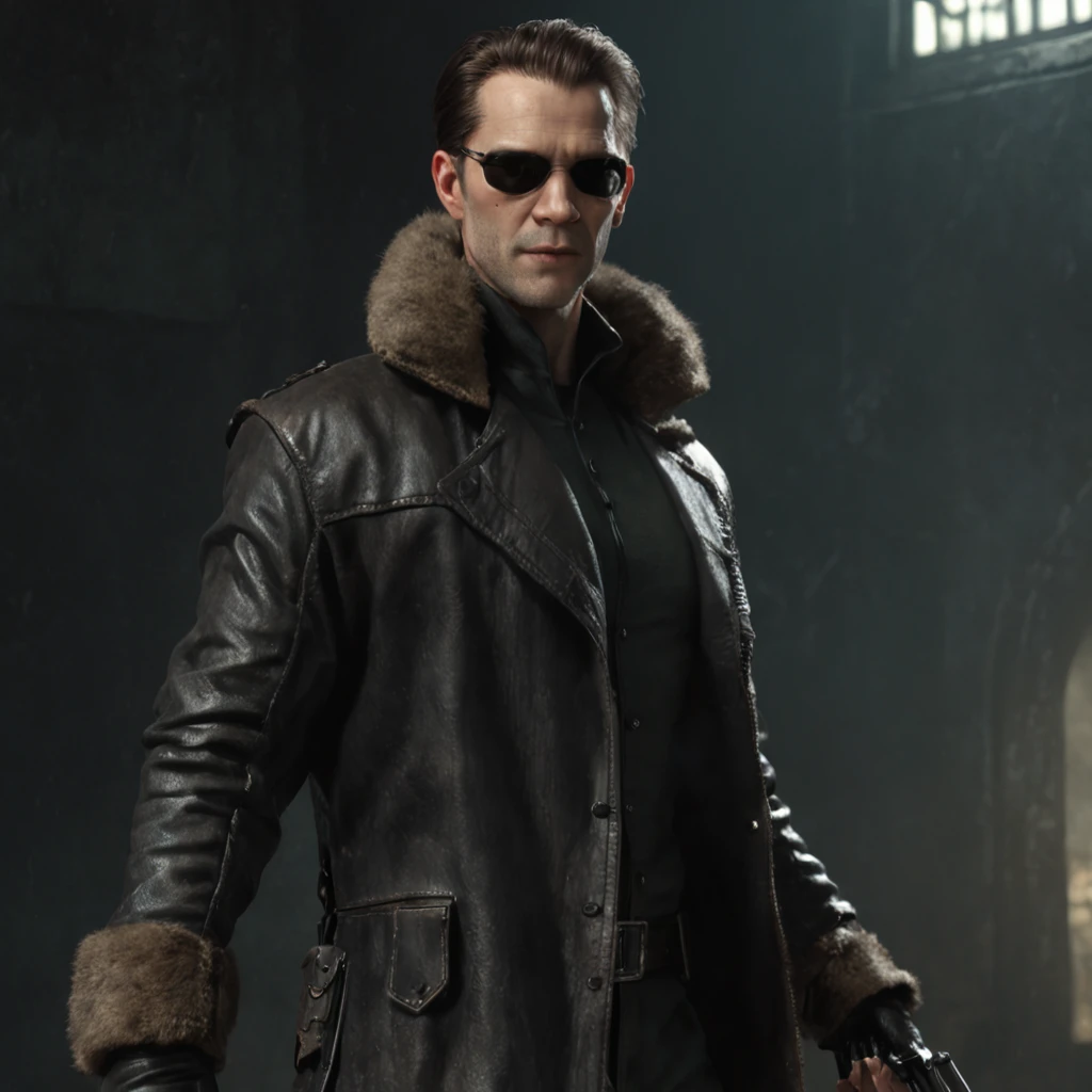Neo is dressed in old leather garments, weathered by time, with an added touch of fur to accentuate his rugged appearance. The intricacy and attention to detail in his attire are crucial, showcasing a decadent yet battle-worn aesthetic.
This digital painting should be rendered using Octane, incorporating elements from renowned artists like Art Germ, Loish, Wlop Ilya Kuvshinov, Greg Rutkowski, and Alphonse Mucha. The scene should utilize global illumination, studio lighting, and volumetric light to create a visually stunning composition.
To add to the cinematic atmosphere, heavy rain and floating particles should permeate the shot, reminiscent of scenes from 'The Lord of the Rings.' The background should feature a dark and ancient city, further enhancing the fantasy element of the image.
This artwork should be of the highest quality, on par with the standards set by CGSociety and ArtStation. The final result should be a standstill shot that encapsulates the essence of 'The Matrix' and the iconic battle between Neo and Agent Smith."