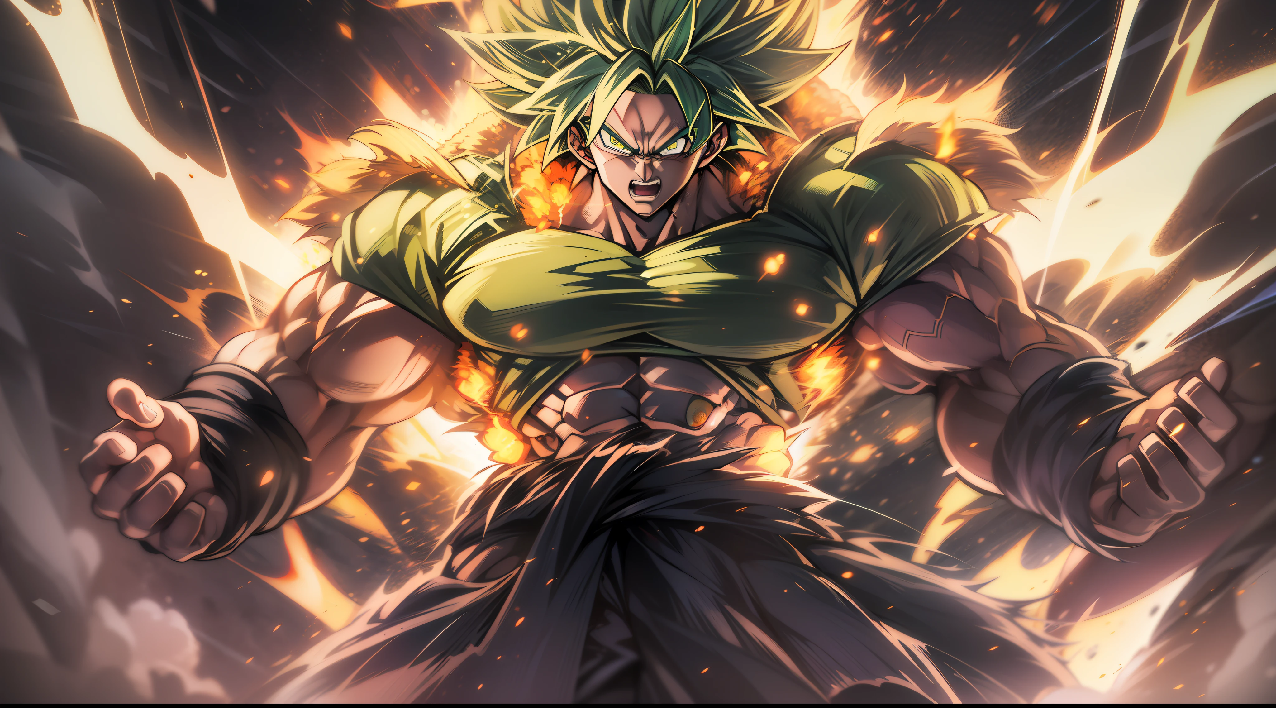 Dragon bola goku，Grande macaco，corpo inteiroesbian，de um real，Facial features are carefully described，textura de pele realista，Estilo escuro，profundidade de campos，Luz alta，luz real，Traching de raias，oc renderizado，hyper-realistic，melhor qualidade，8k，Obras de mestres，super-fino，pelos pubianos detalhados，anatomia correta，sharp focus on eyes，Bokeh，Facial features are carefully described, wearing a Brazilian uniform in the colors green and yellow clearly visible