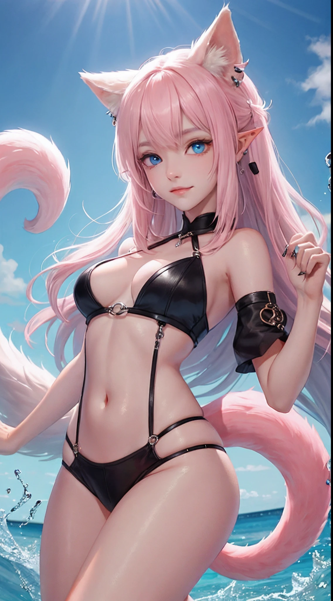 Shota Split Hairy ears Tail High quality Furry Canine Pink meat pad Blue eyes Animal claws All over