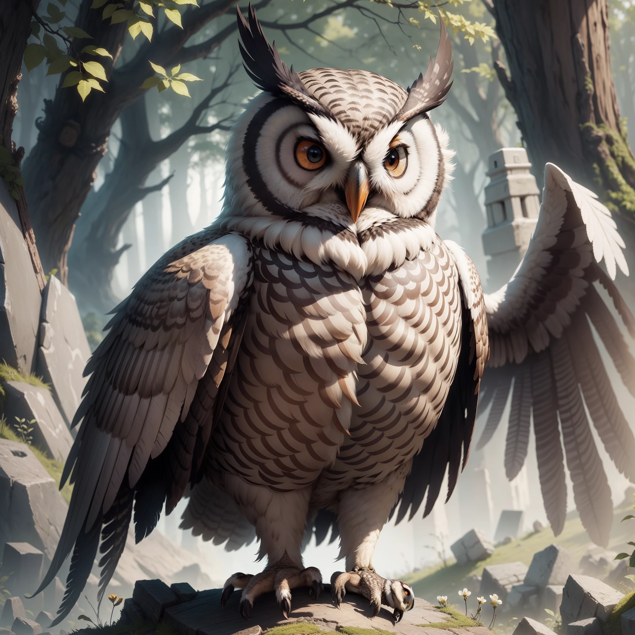 Elder owl, ancient,ultra realistic, fantastic, telephone wallpaper