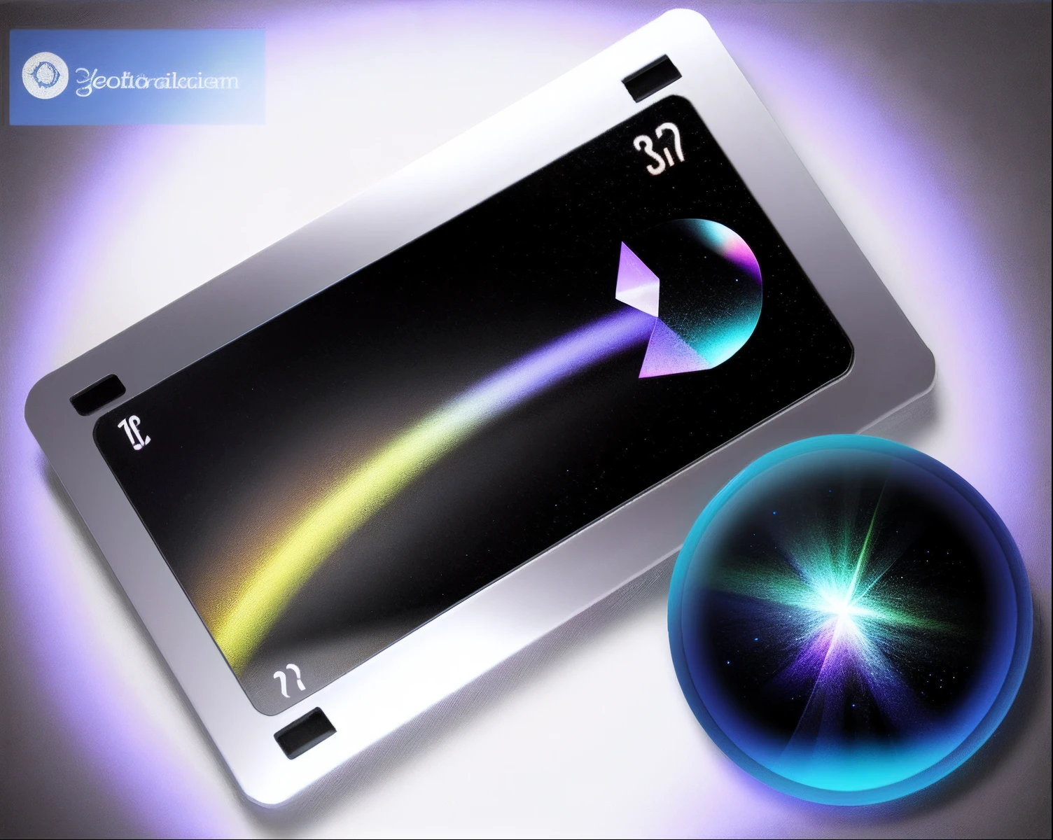 Hologram card with a white background