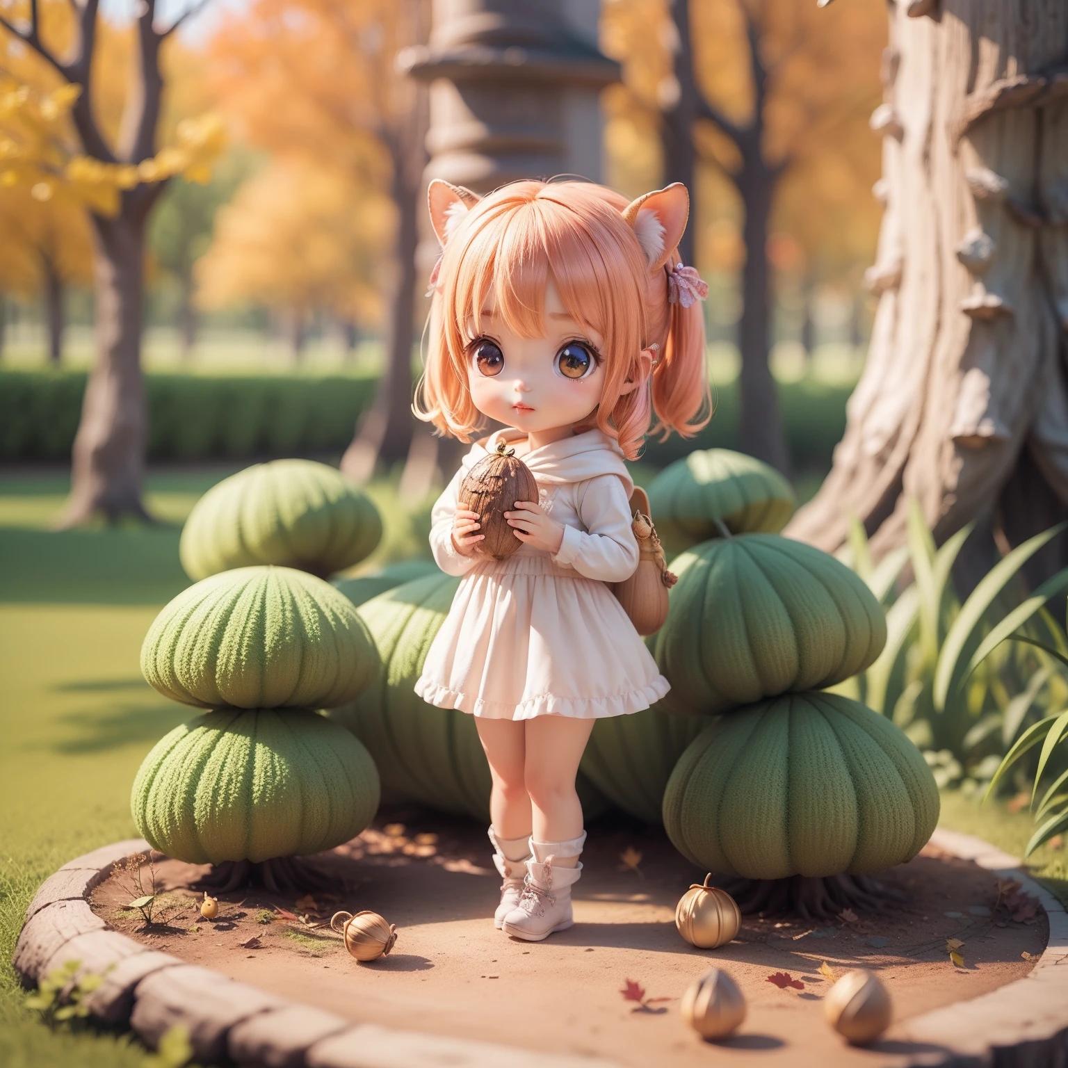 Cute Chibi Anime,(((Chibi 3D))) (Best Quality) (Master Price)、(Fairy Squirrel:1.4)、Autumn in the fairytale forest、Holding an acorn in both hands
Waiting to start