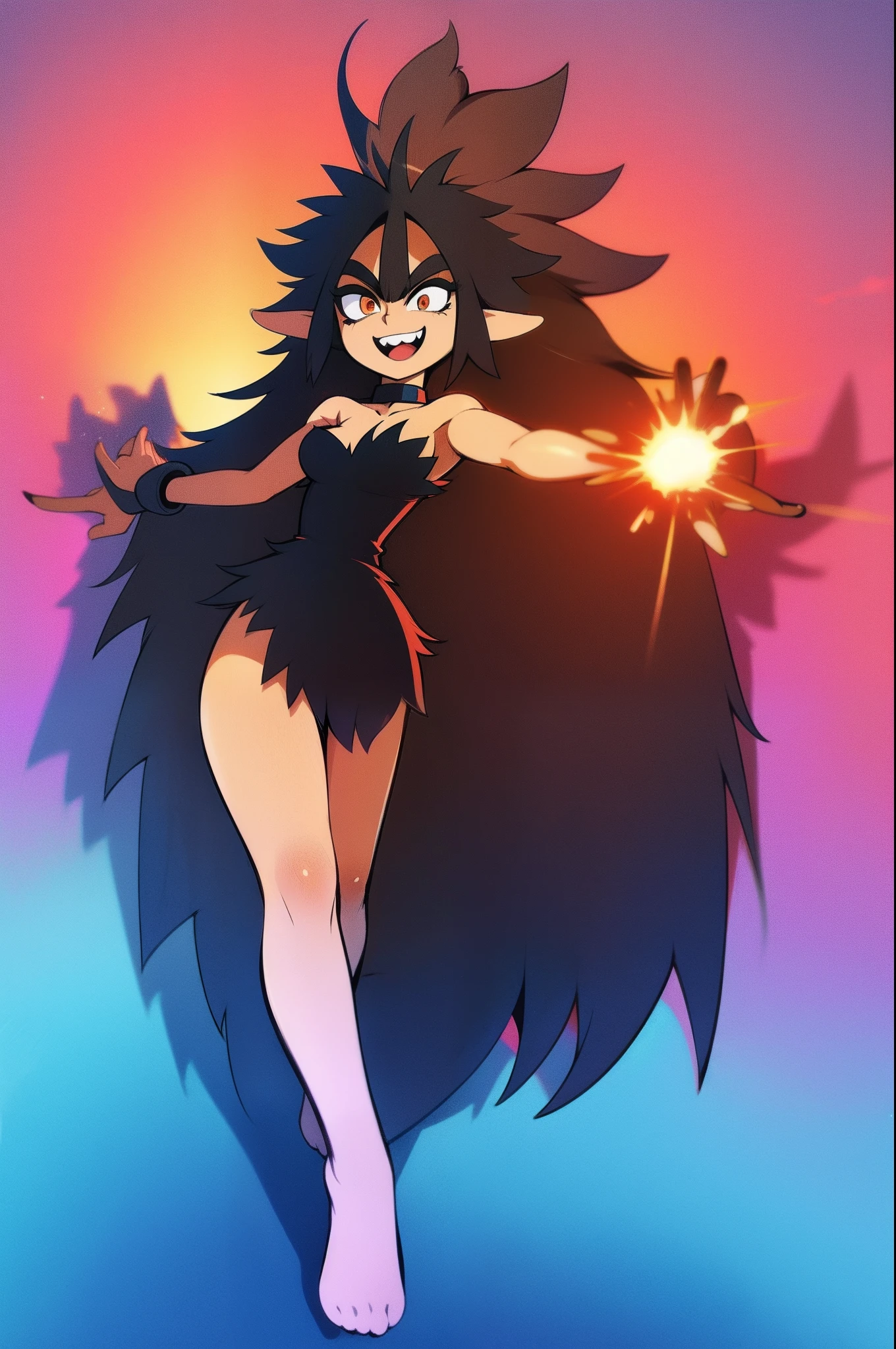 yagiko, standing, full body, medium breast, open mouth,smile