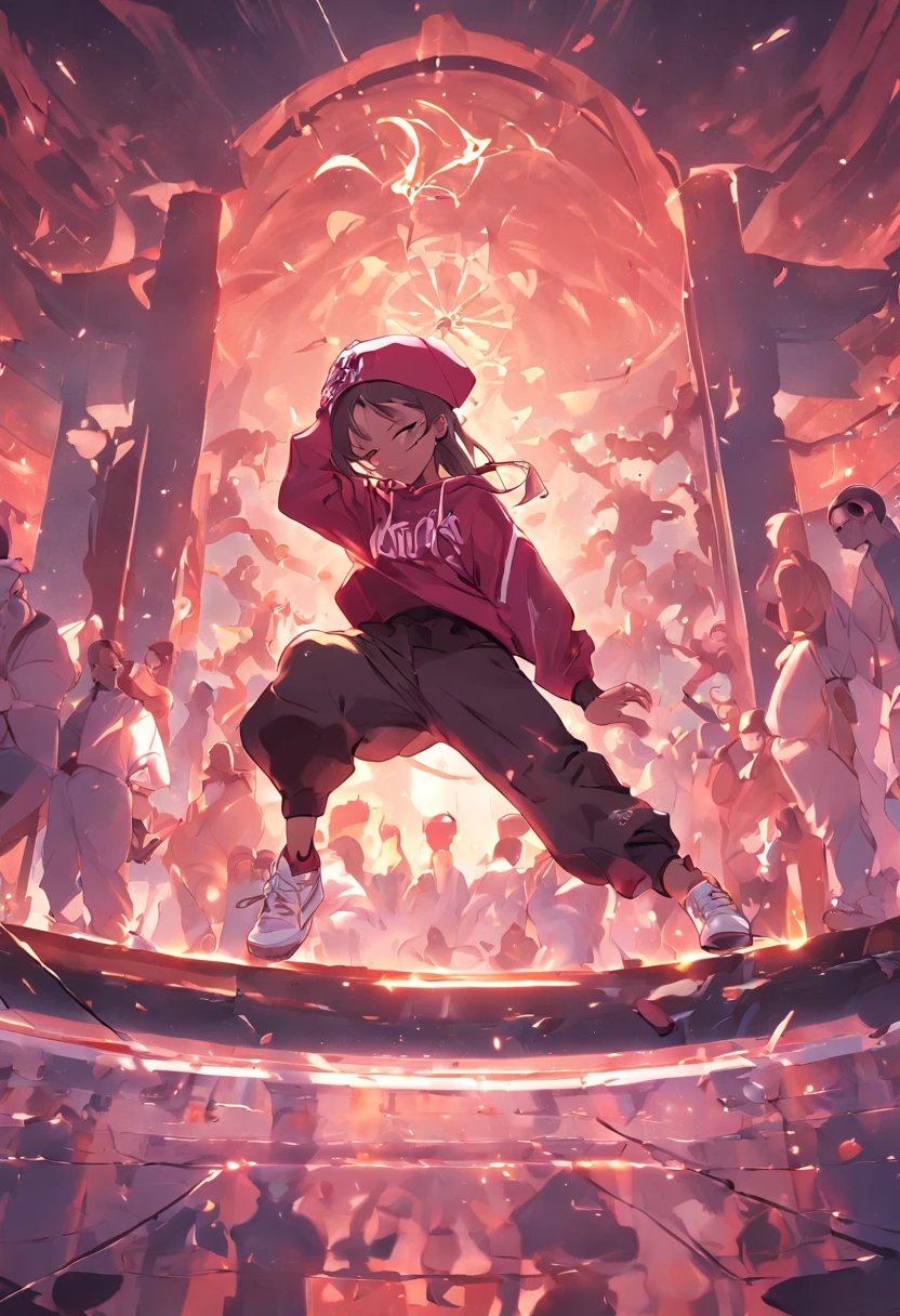 female hip hop star breakdancing she is breakdancing at the cemetery at a funeral to honor the fallen
