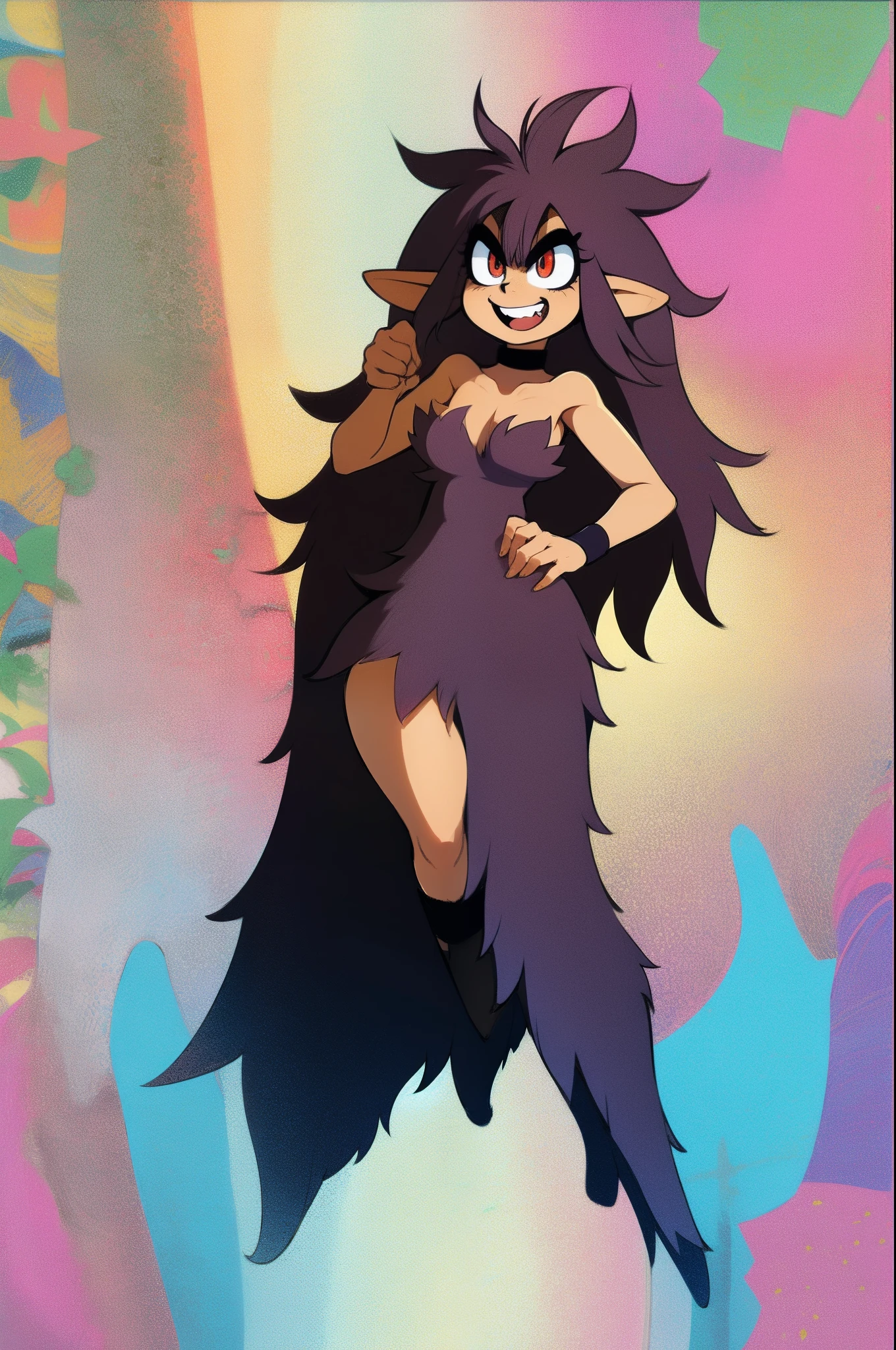 yagiko, standing, full body, medium breast, open mouth,smile