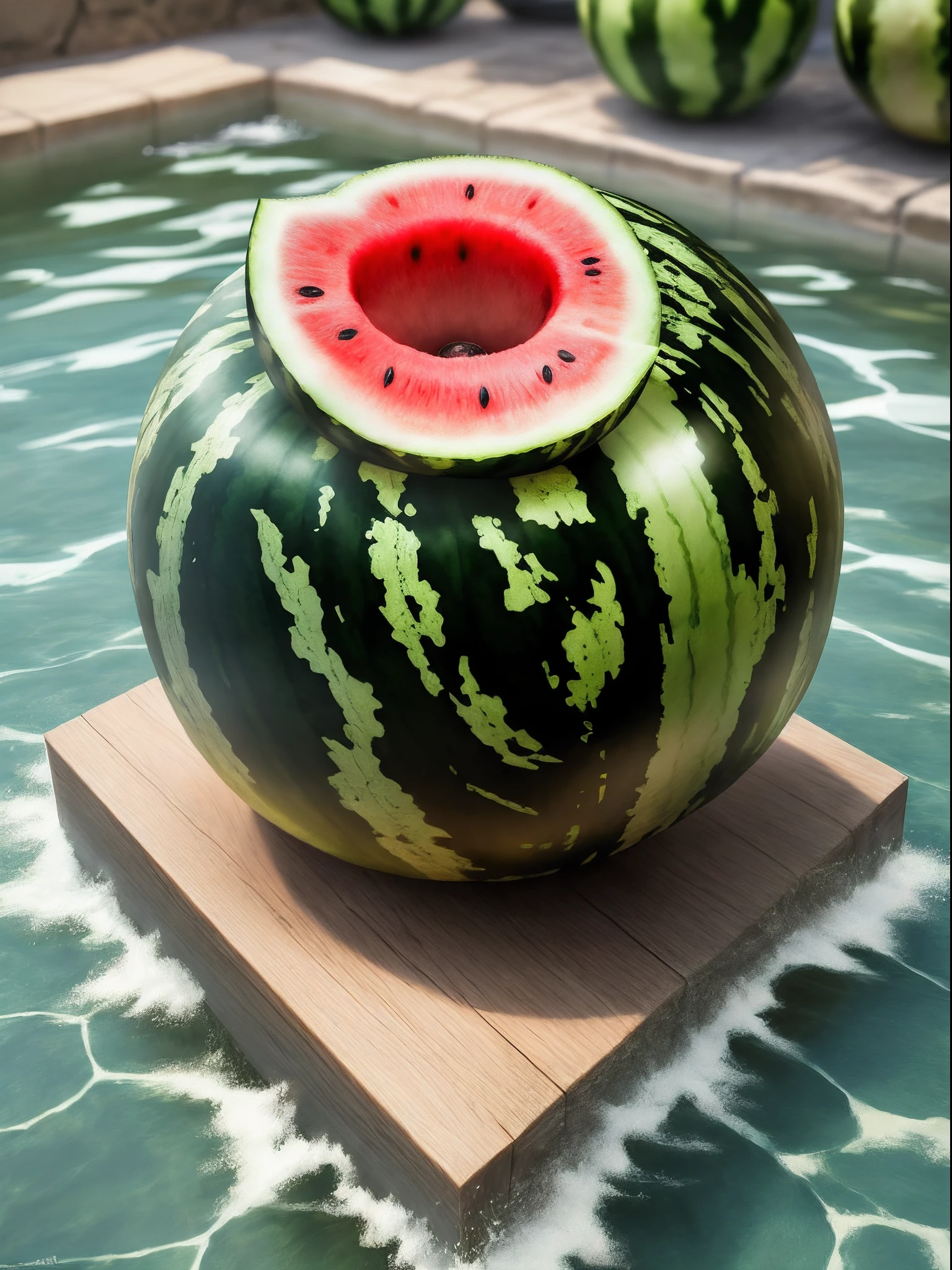 Giant watermelons, flirting, small bikini, hcup chest, dreamlike curves