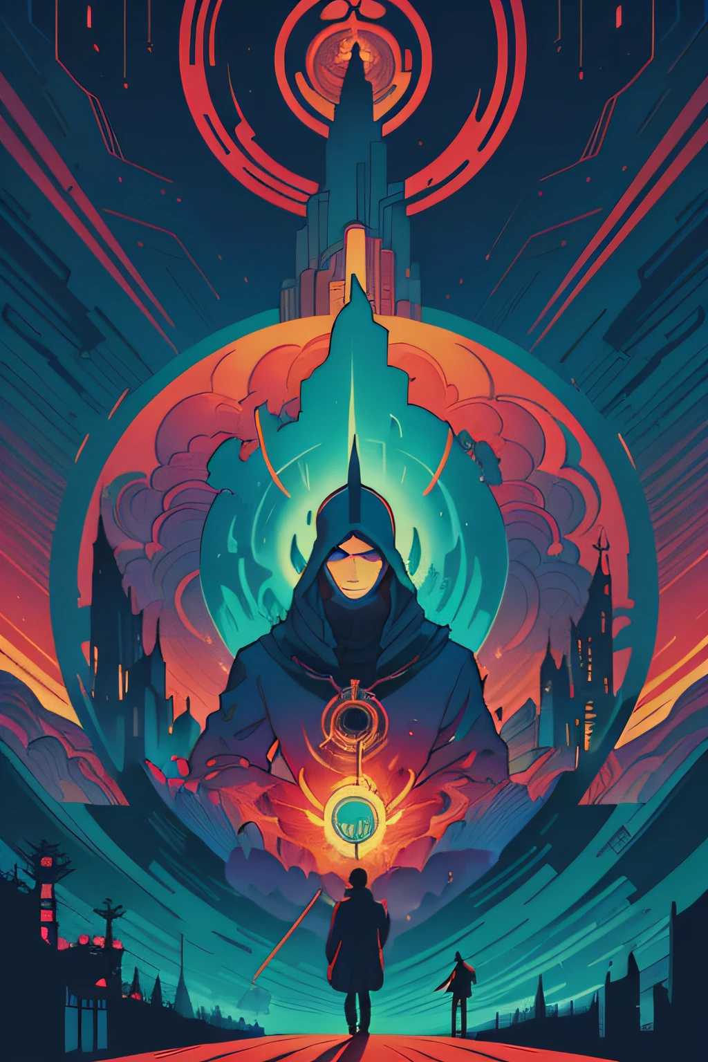 game ,card template,by victo ngai, kilian eng vibrant colours, dynamic lighting, digital art, winning award masterpiece, fantastically beautiful, illustration, aesthetically inspired by beksinski and dan mumford, trending on artstation, art by greg rutkowski,