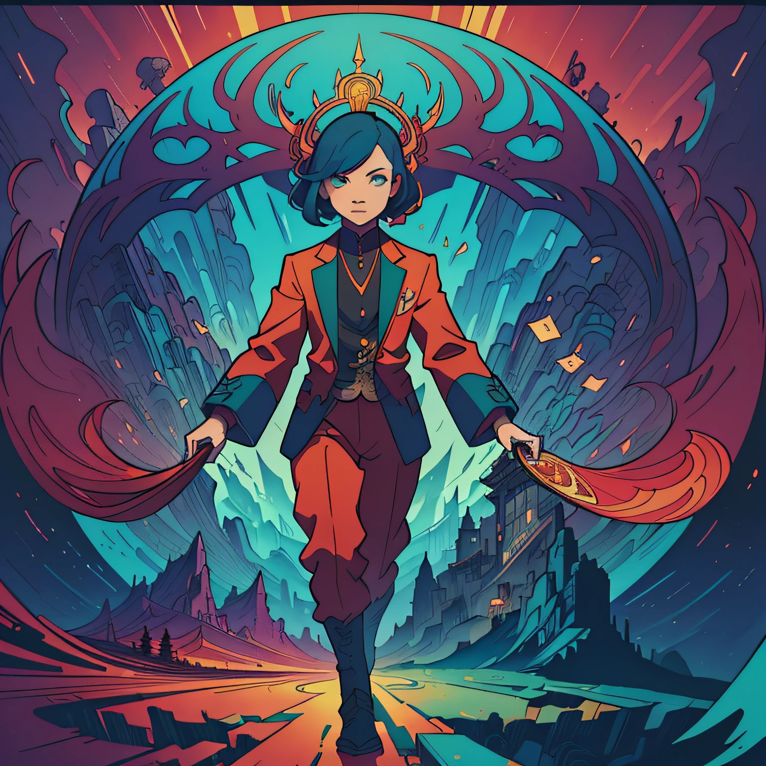 game ,card template,by victo ngai, kilian eng vibrant colours, dynamic lighting, digital art, winning award masterpiece, fantastically beautiful, illustration, aesthetically inspired by beksinski and dan mumford, trending on artstation, art by greg rutkowski,