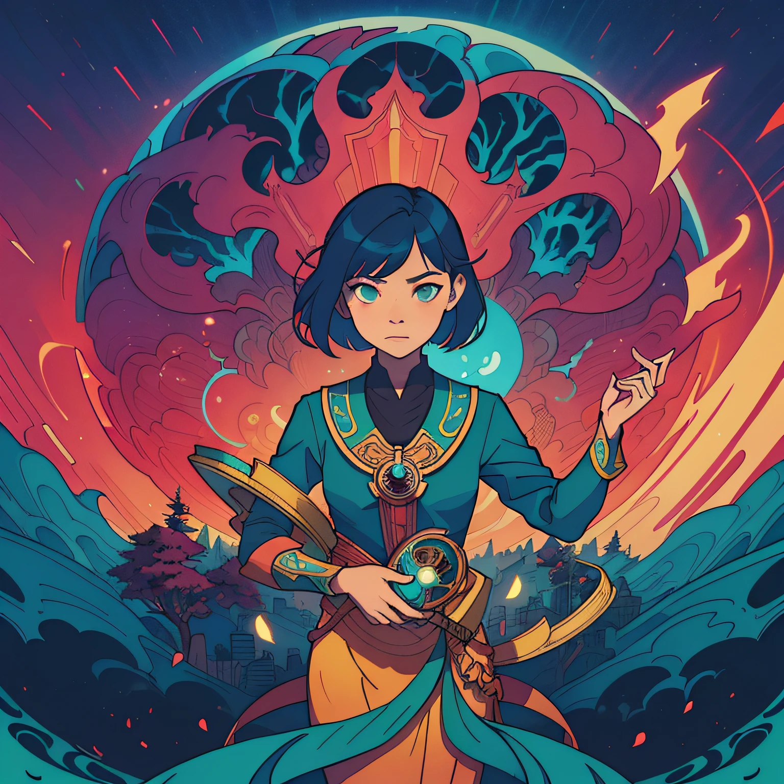 game ,card template,by victo ngai, kilian eng vibrant colours, dynamic lighting, digital art, winning award masterpiece, fantastically beautiful, illustration, aesthetically inspired by beksinski and dan mumford, trending on artstation, art by greg rutkowski,