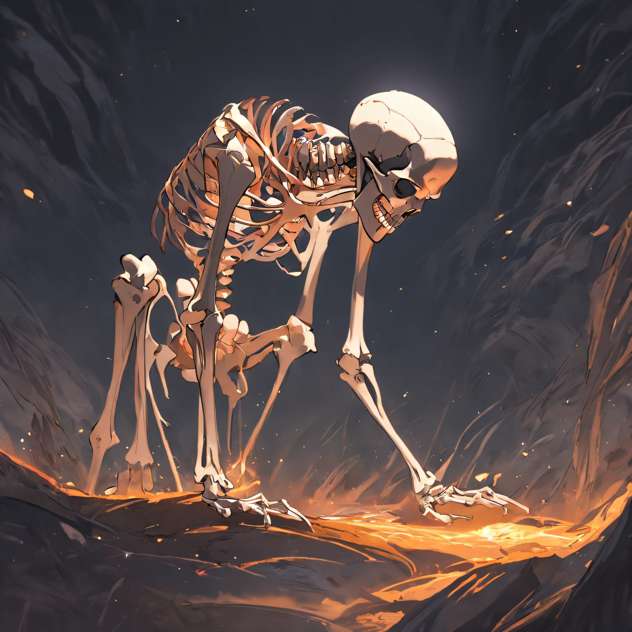 (Realistic, photo-realistic:1.4), (1skeleton), (com um gato), melhor qualidade, master part, ultrahigh-resolution, (fotografia realista:1.4), Surrealismo, Semelhante a um sonho,FusionArt, magia das sombras, Darkness Control, furtividade, passo da sombra, Umbral spells, hidden blade,