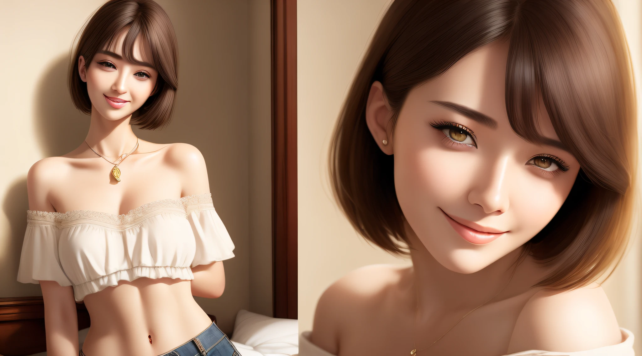 ((Best Quality, 8K, Masterpiece: 1.3)), a tall and beautiful woman, perfect figure: 1.4, slender abs, dark brown hairstyle, short hair, yoga pants, without any posture movements, standing straight, highly detailed face and skin texture, detailed eyes, double eyelids, smiling --auto