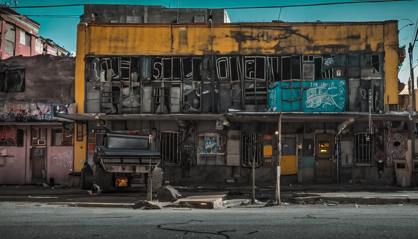 Perssonage Cyber Punk,Edificios urbanos,Con fondo negro,tmasterpiece,True restoration,Mejorar los detalles,Fujifilm XT3 Una obra maestra de la pintura realista,Mejor calidad,8k UHD,digital SLR camera