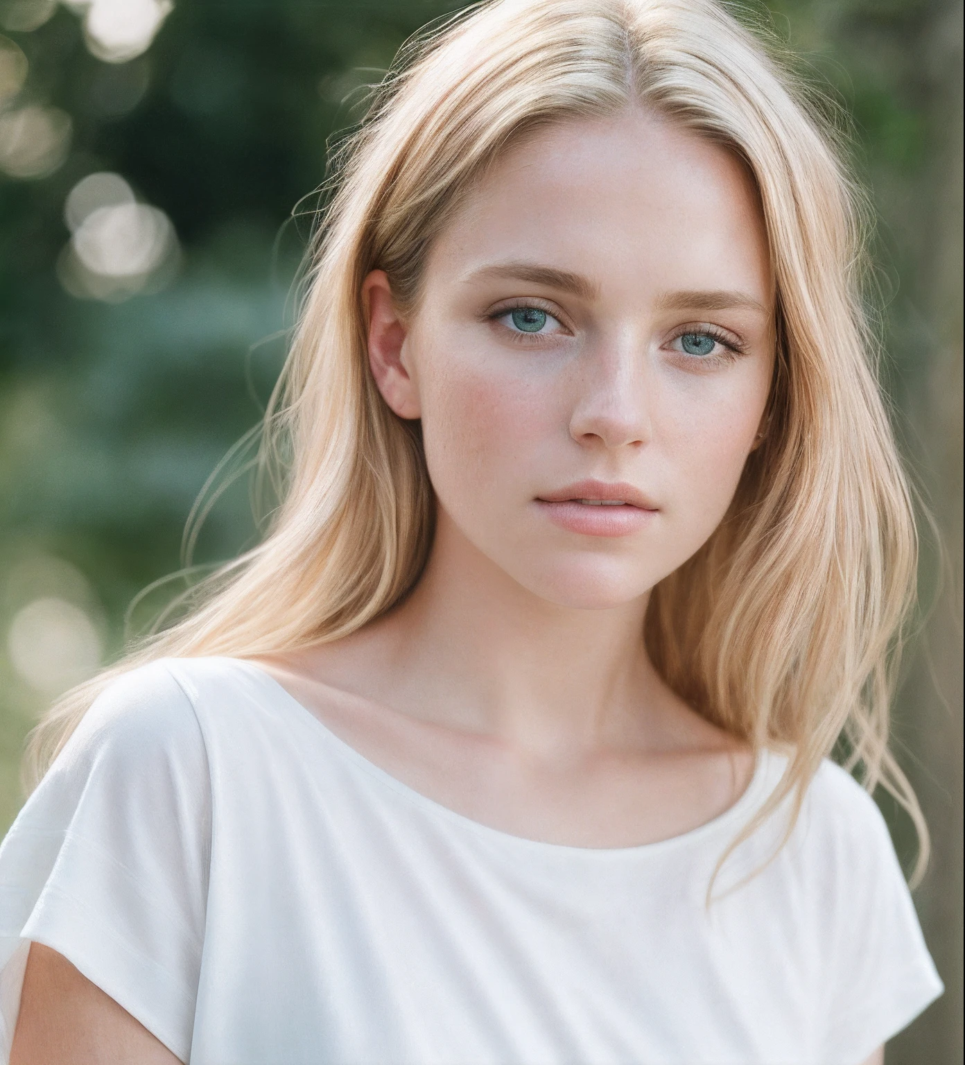 angel, armor gold , dress white, (masterpiece, best quality, high resolution:1.4), 1girl, angel, skin pores texture, Hair blonde, HD , Photography, movie, cinematic, full Body, Realistic, (8k, RAW photo, best quality, masterpiece:1.2), (realistic, photo-realistic:1.33), best quality, detailed eyes blue, cute,natural lighting, depth of field, film grain, wrinkled skin, sharp, detailed and realistic portrait of a woman ,(freckles:0.5) , outside, wearing a white t shirt, staring at camera, chapped lips, soft natural lighting, portrait photography, magical photography, dramatic lighting, photo realism, ultra-detailed, intimate portrait composition, Leica 50mm,