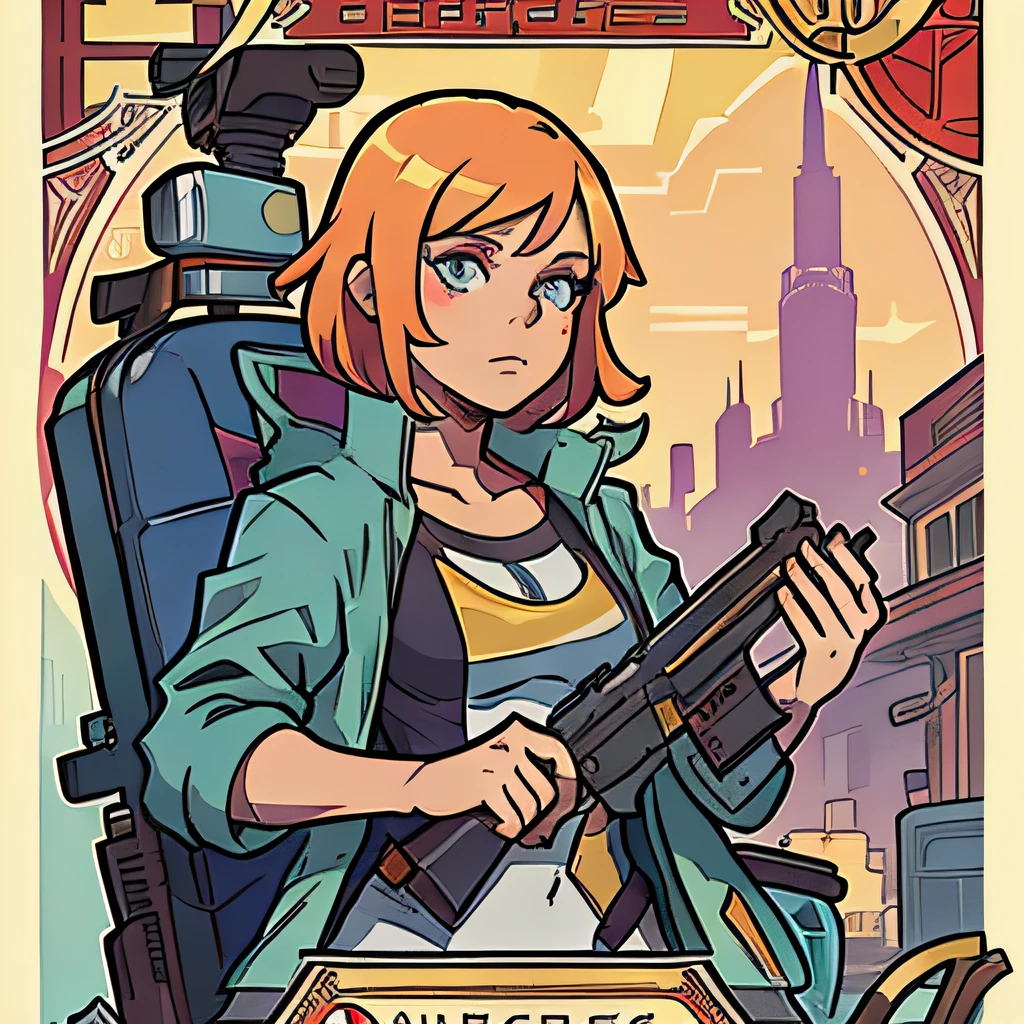 game ,card template,by Alphonse Mucha,Laurie greasley,Greg Rutkowski, adventure time,Grand Theft Auto Poster