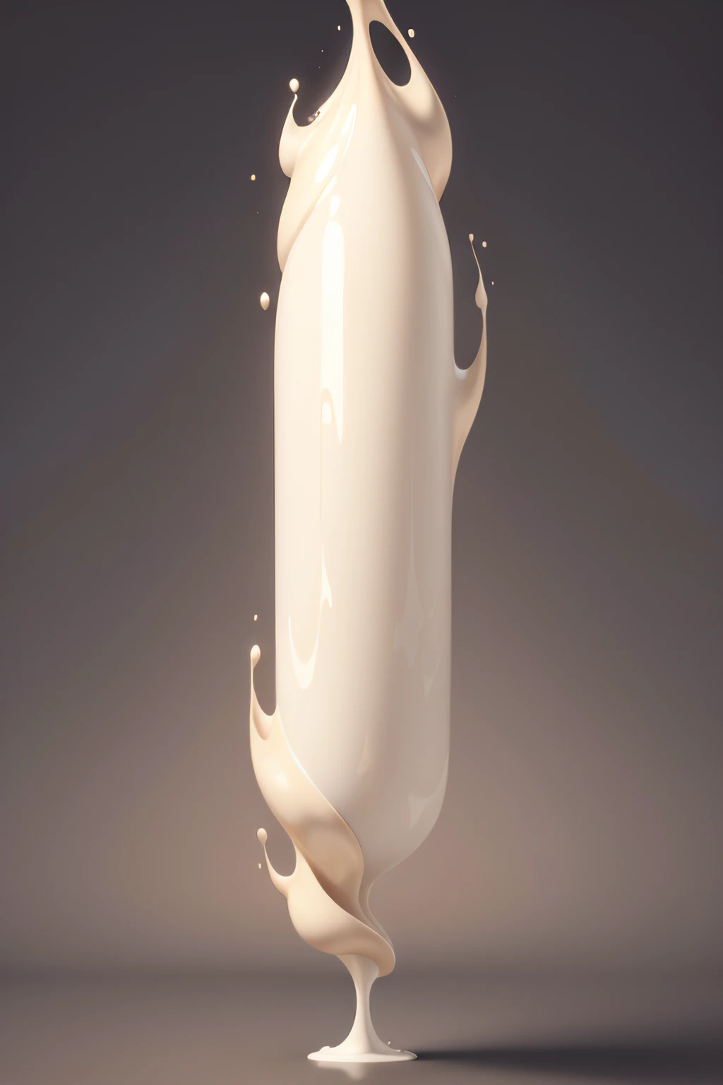 Liquid foundation liquid flowcurved flow, white backgroundsense of flowviscous, beige slender, silky,high-quality high-definition material