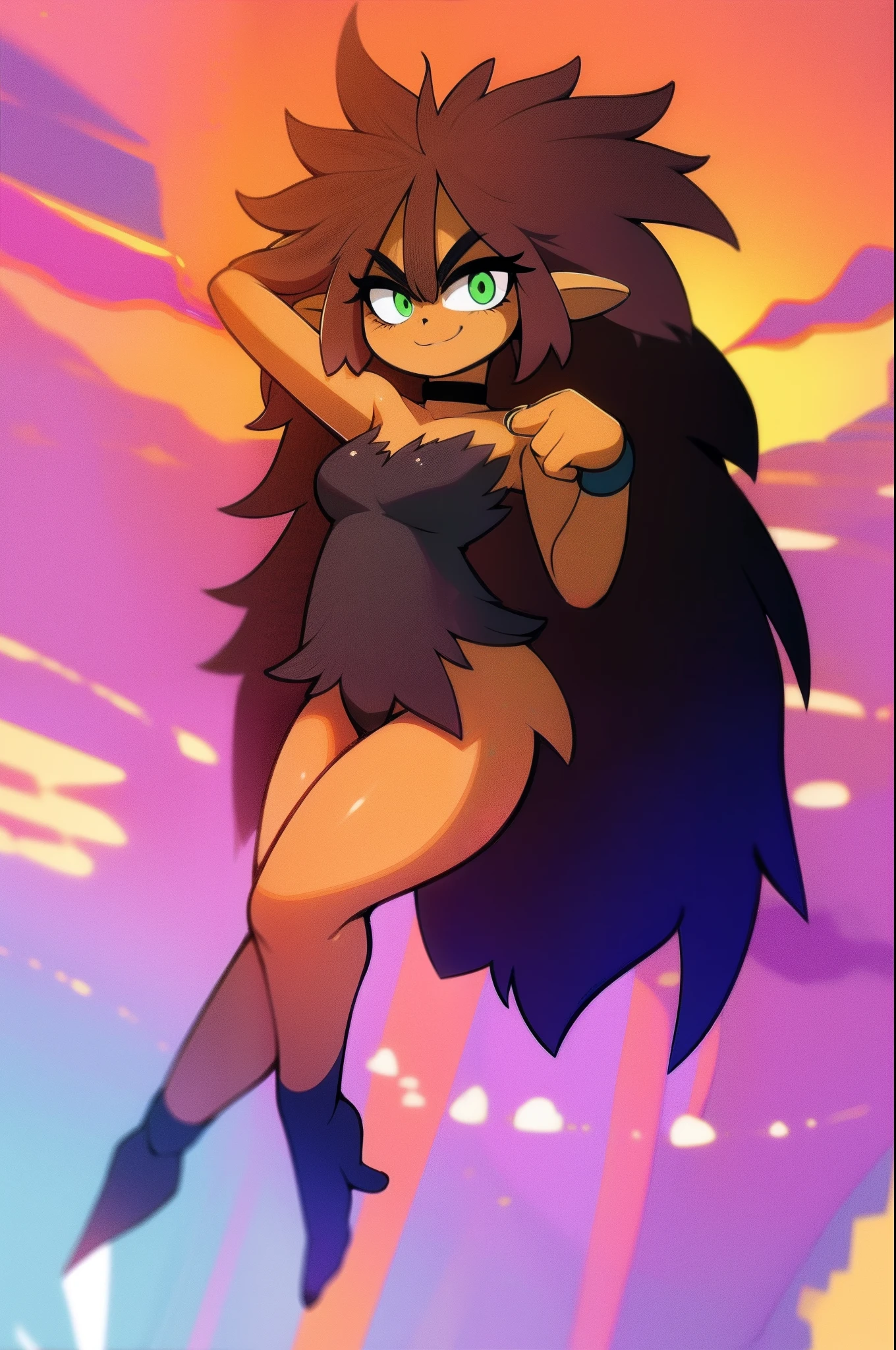yagiko, standing, full body, medium breast, smile