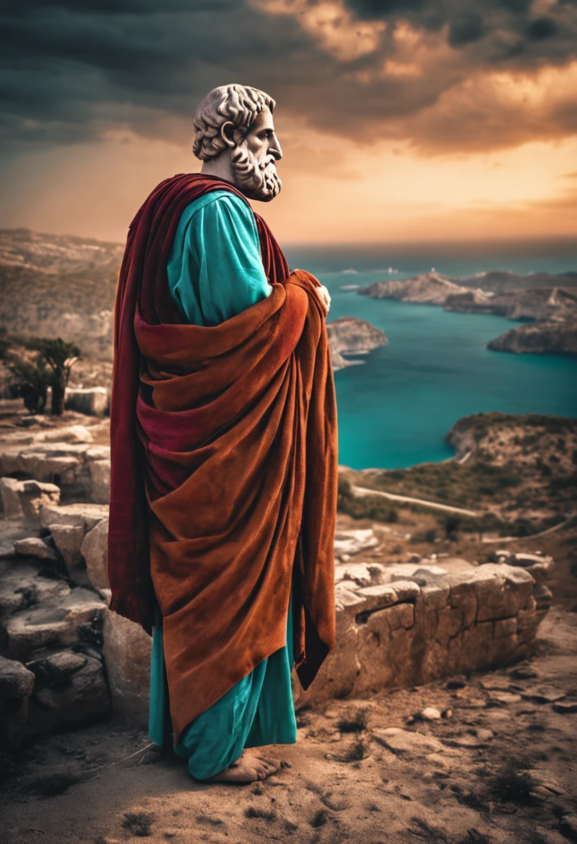 cinematic photo of the Greek philosopher Plato